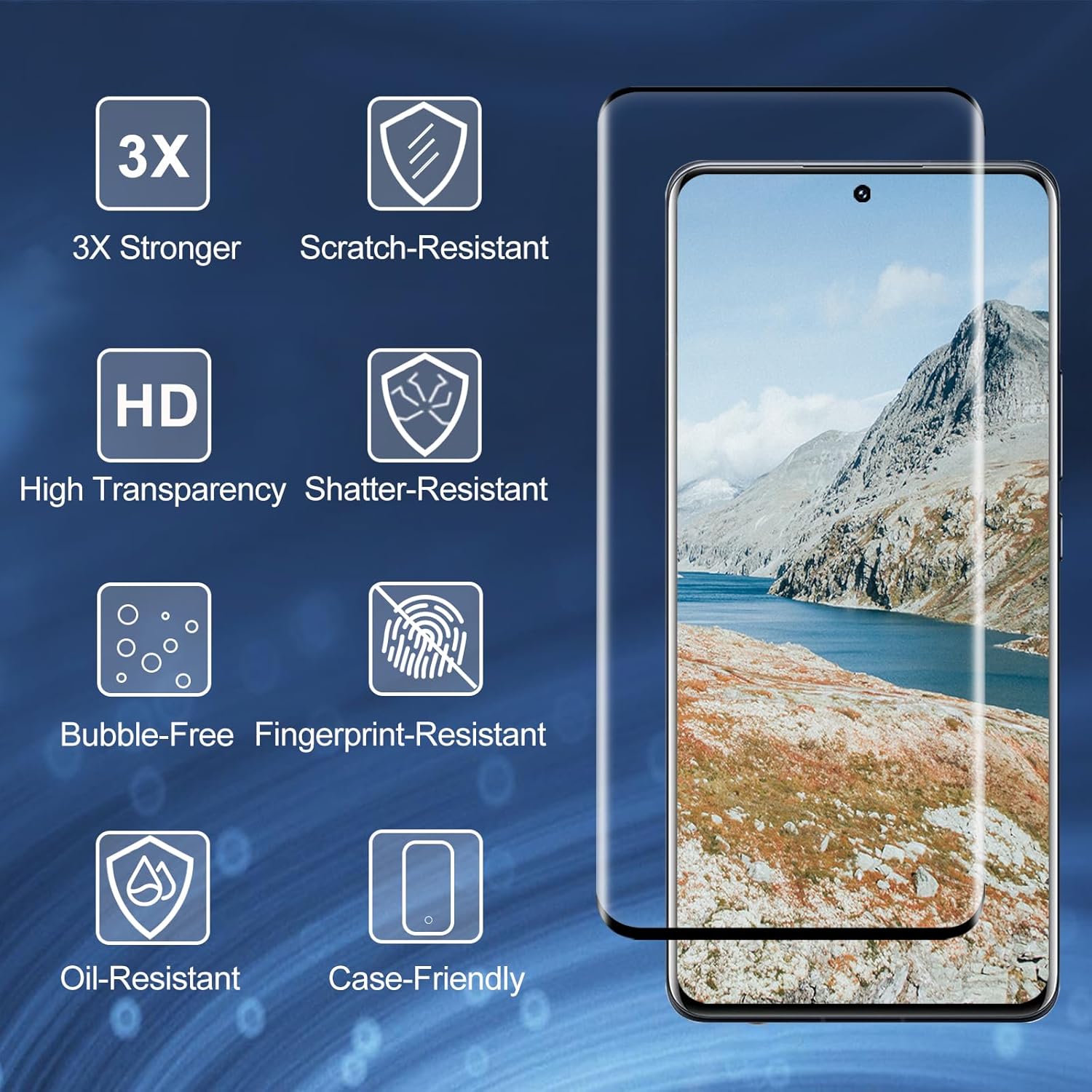 واقي شاشة لهاتف Xiaomi 12 Pro، غشاء زجاجي مقوى [خالي من الفقاعات] [مضاد للخدش] [صلابة 9H] [خالي من بصمات الأصابع] [فيلم شفاف عالي الدقة] عبوة من قطعتين من واقي الشاشة عبوة من قطعتين من واقي عدسة الكاميرا
