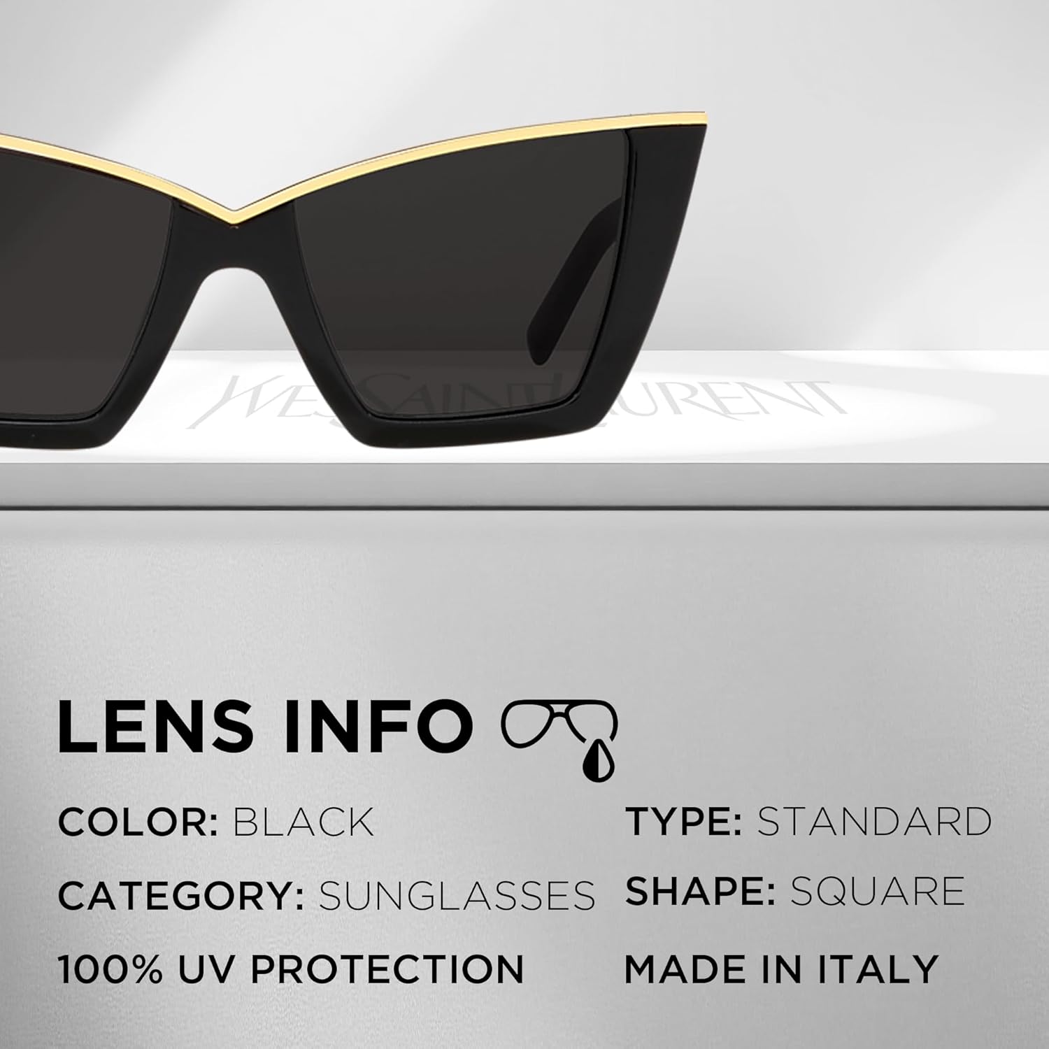SAINT LAURENT SL 570 Zestaw okularów przeciwsłonecznych w kształcie kociego oka z luksusowym zestawem okularów eShades