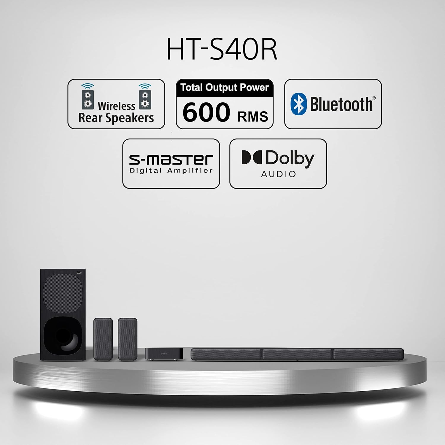 Sony WH-1000XM4 หูฟังไร้สายแบบครอบศีรษะตัดเสียงรบกวนระดับพรีเมียม พร้อมไมโครโฟนสำหรับการโทรและการควบคุมด้วยเสียง Alexa สีดำ WH1000XM4 HT-S40R ระบบซาวด์บาร์โฮมเธียเตอร์ 5.1ch สีดำ