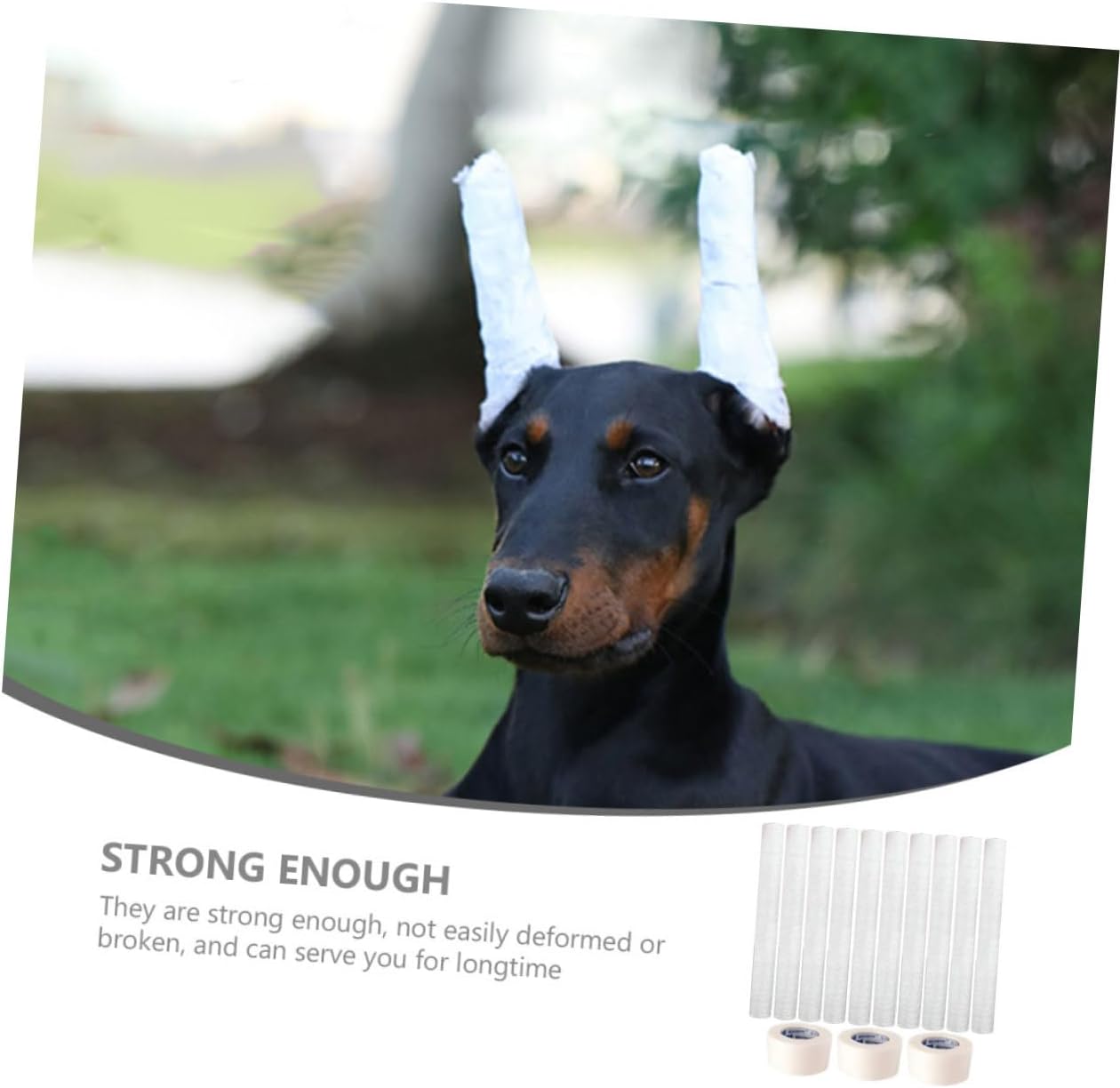Ohrenstöpsel für Welpen, Ohrenständer, Ohrband, Hundezubehör, Ohrenstütze, Dobermann-Pinscher-Halterung, Schaumstoff, Weiß, für Haustiere, speziell für Hunde