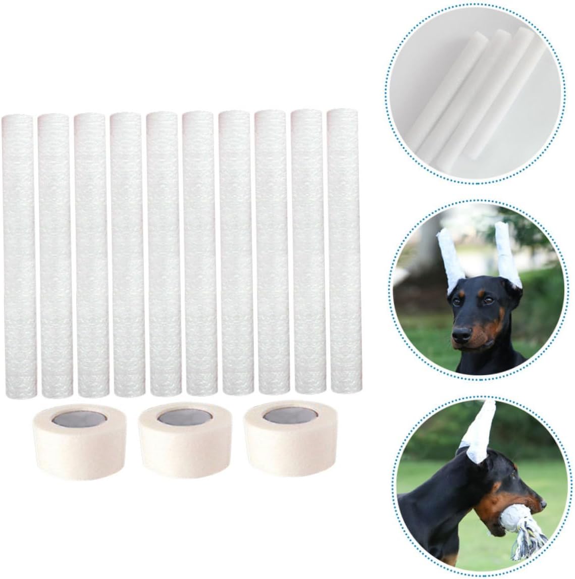 Ohrenstöpsel für Welpen, Ohrenständer, Ohrband, Hundezubehör, Ohrenstütze, Dobermann-Pinscher-Halterung, Schaumstoff, Weiß, für Haustiere, speziell für Hunde