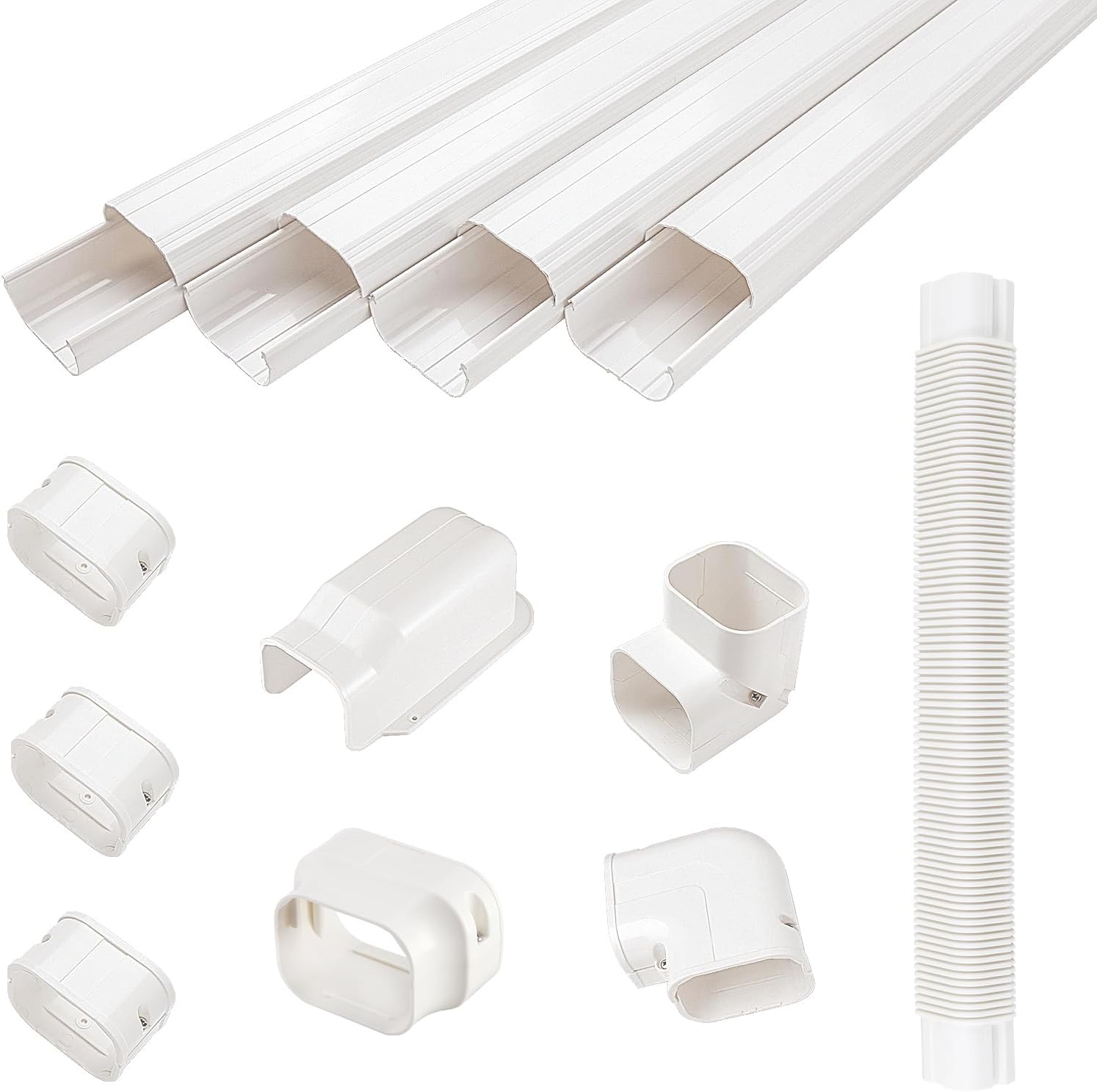 GUYAAC Mini Split Hat Seti Kapağı, Klima Dekoratif PVC Hat Kapağı Kiti, Isı Pompaları için Uygun, 4 İnç W, 15Ft L