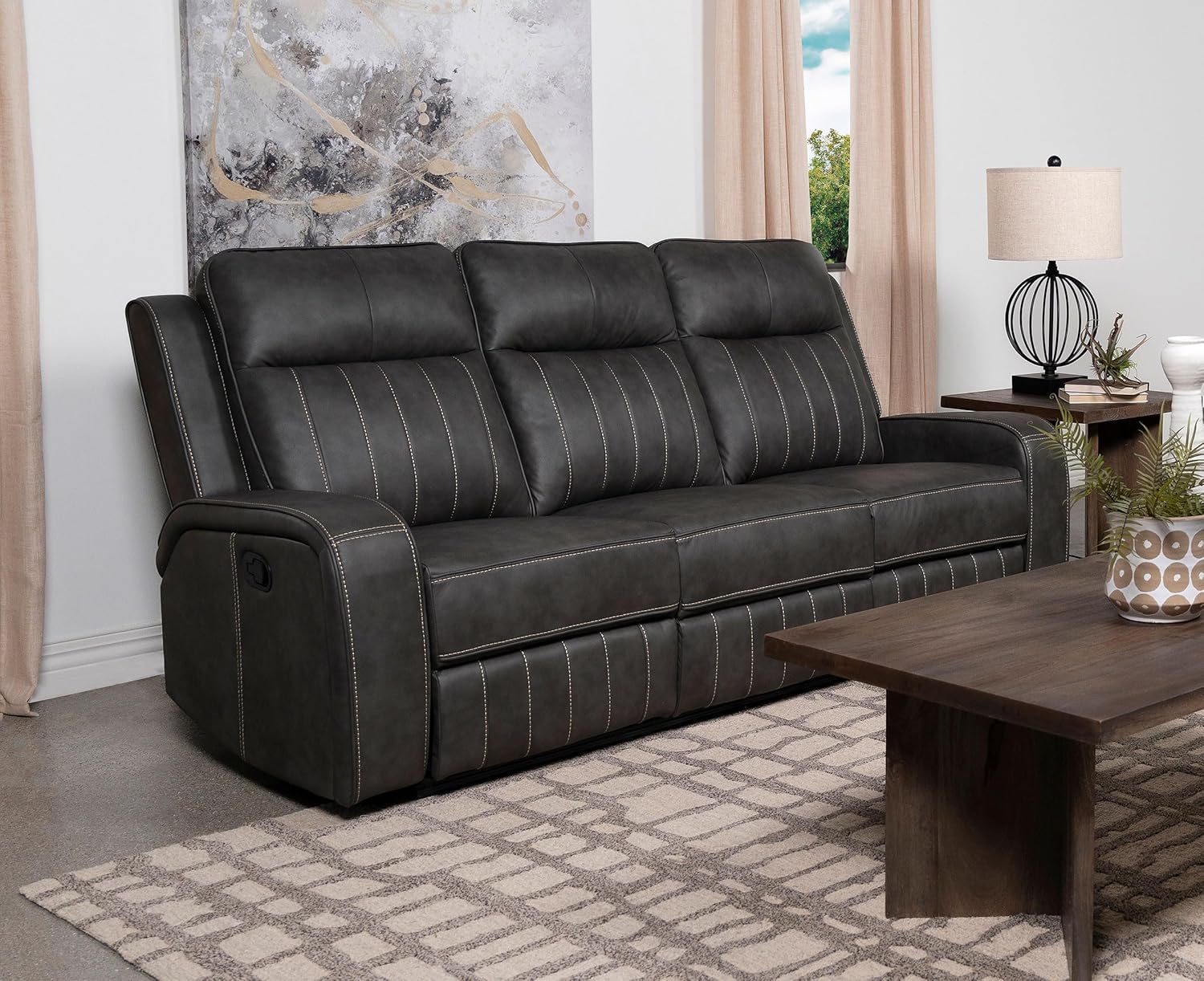 Coaster Home Furnishings Raelynn Upholstered Motion Reclining Sofa Grey · v2