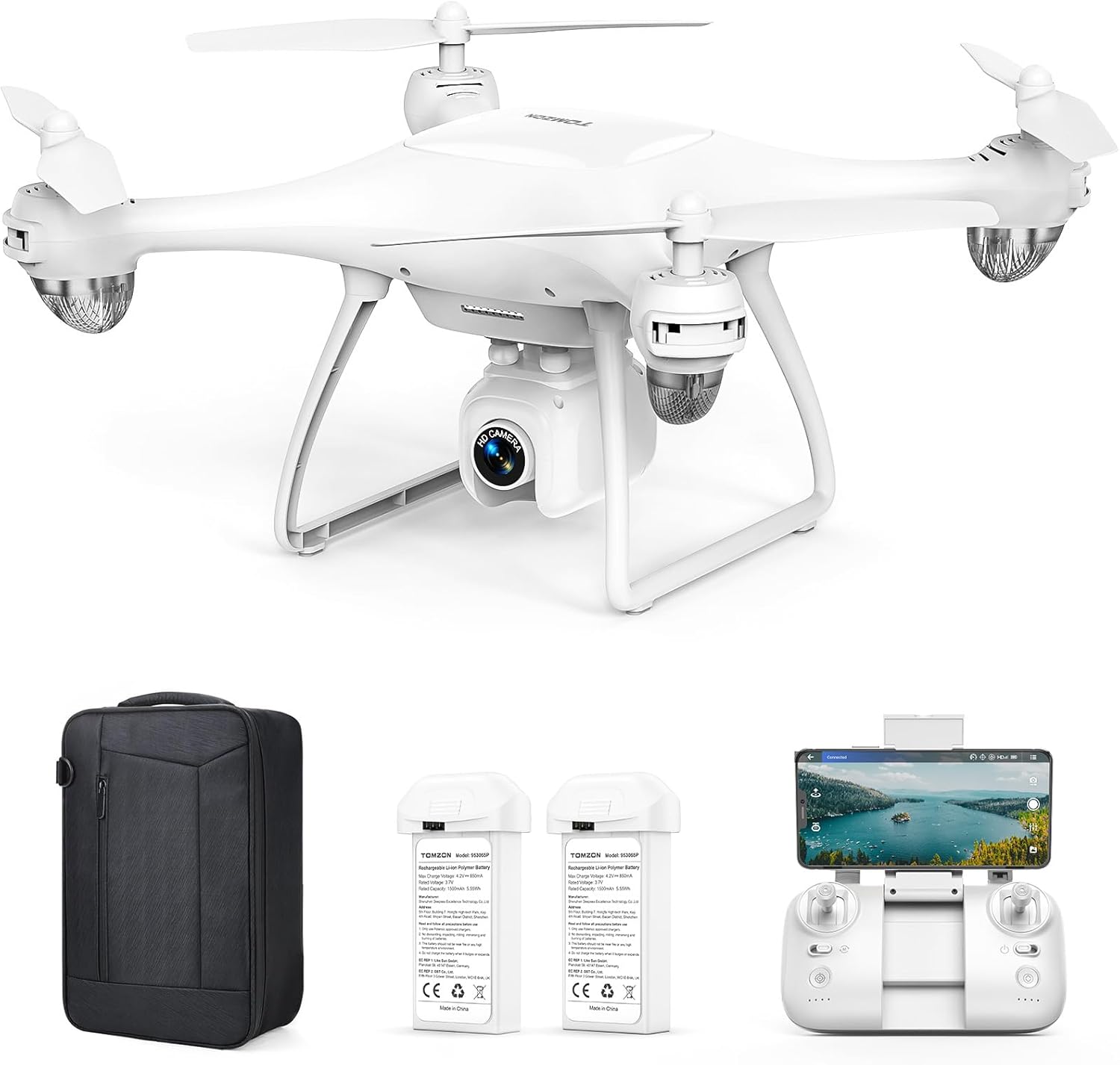 TOMZON P5G GPS Drones with Camera for Adults 4K, Under 249g, FPV Camera Drone with 5G WiFi Transmission for Beginner, Auto Return Home, Follow Me, Custom Flight, 36 Mins Fly Time, CarryBag, White · v4