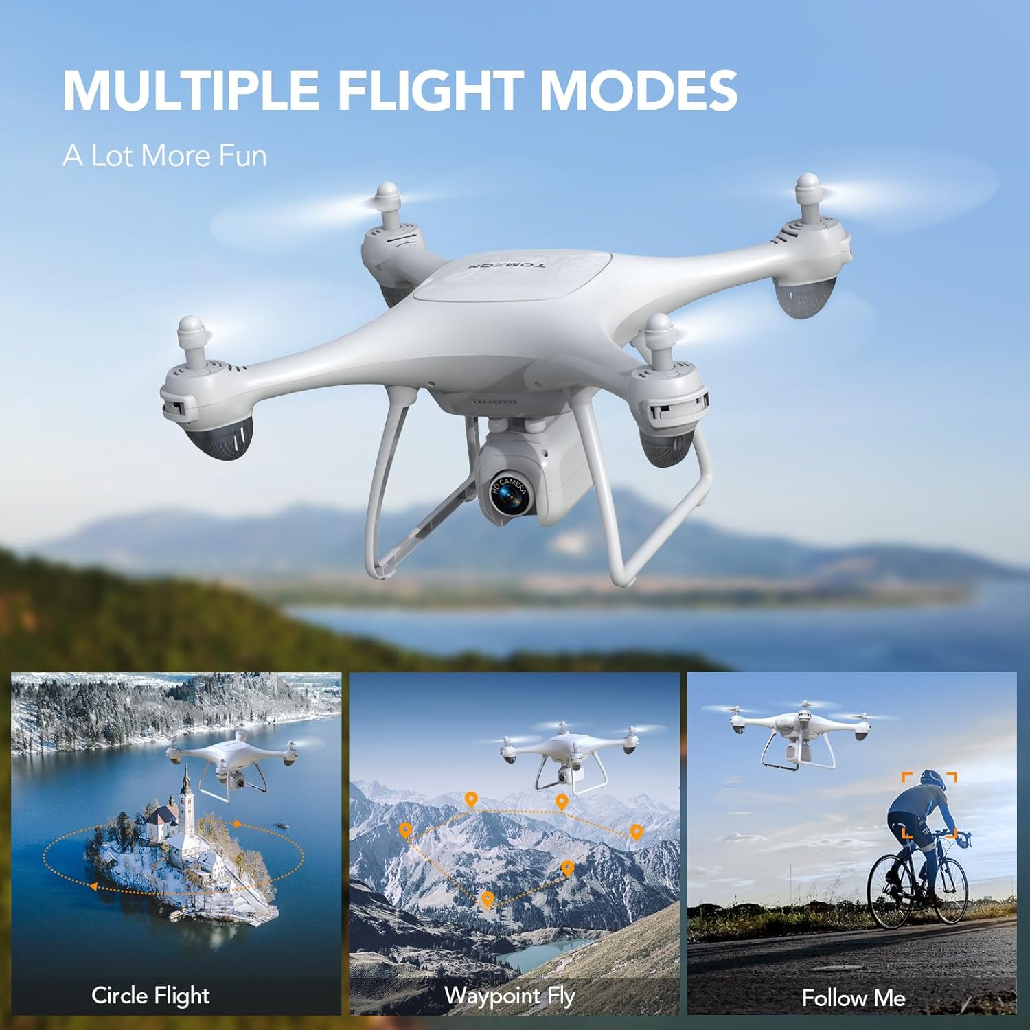 TOMZON P5G GPS Drones with Camera for Adults 4K, Under 249g, FPV Camera Drone with 5G WiFi Transmission for Beginner, Auto Return Home, Follow Me, Custom Flight, 36 Mins Fly Time, CarryBag, White · v4