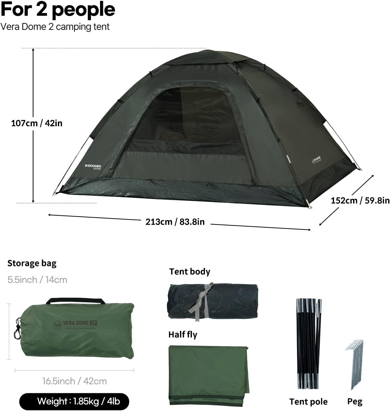 Tents for Camping 2/4/6 Person Camping Dome Tent, Easy to Set Up, Lightweight Camping Tent, Portable Camping Tent for Outdoor and Backpacking · v7
