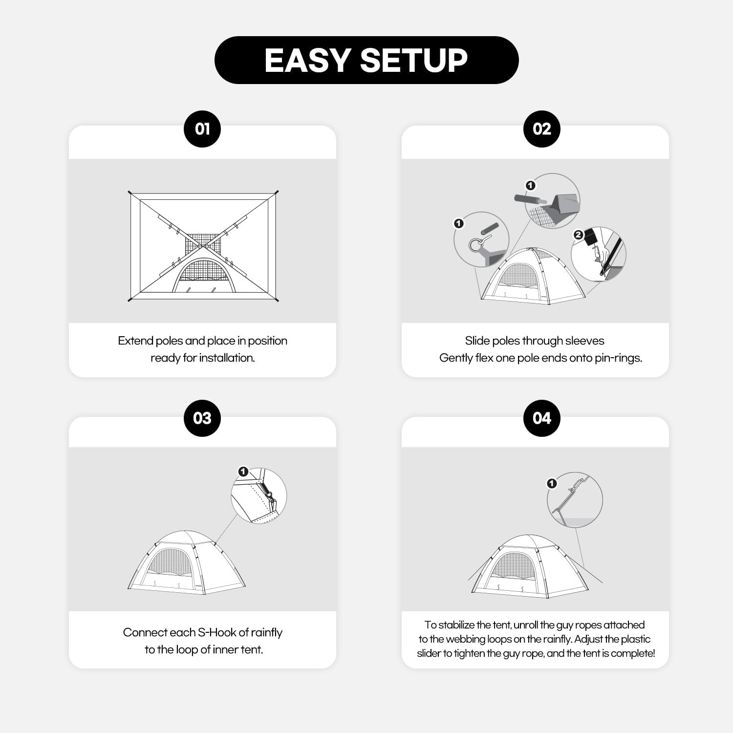 Tents for Camping 2/4/6 Person Camping Dome Tent, Easy to Set Up, Lightweight Camping Tent, Portable Camping Tent for Outdoor and Backpacking · v7