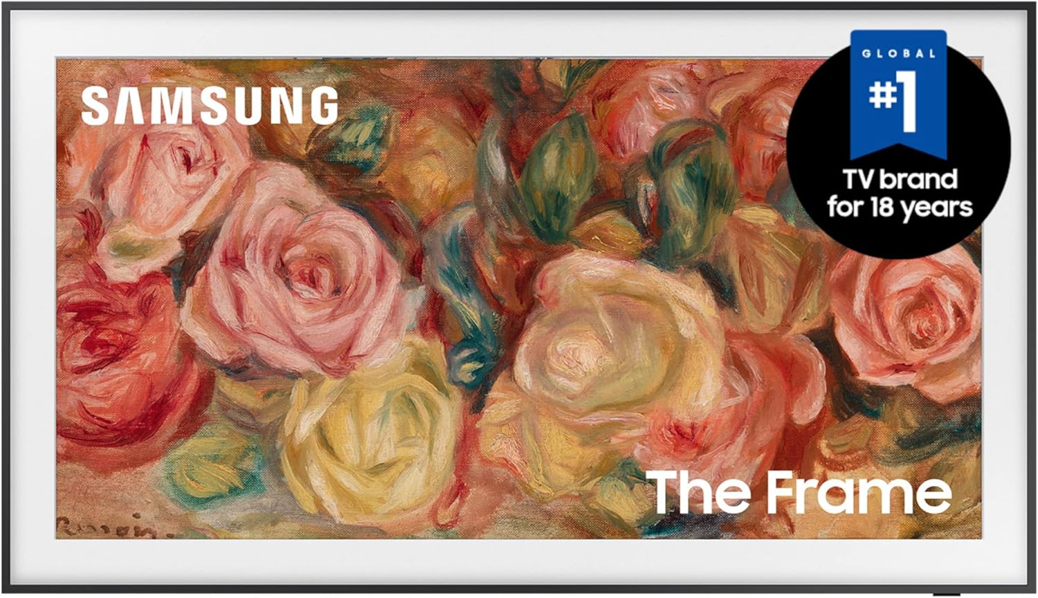 SAMSUNG 50-Zoll-Klasse QLED 4K LS03D Quantum HDR Smart-TV der Frame-Serie mit Dolby Atmos, Kunstmodus, Antireflexion, anpassbarer Rahmen, schmal geschnittene Wandhalterung mit integrierter Alexa (QN50LS03D, Modell 2024)