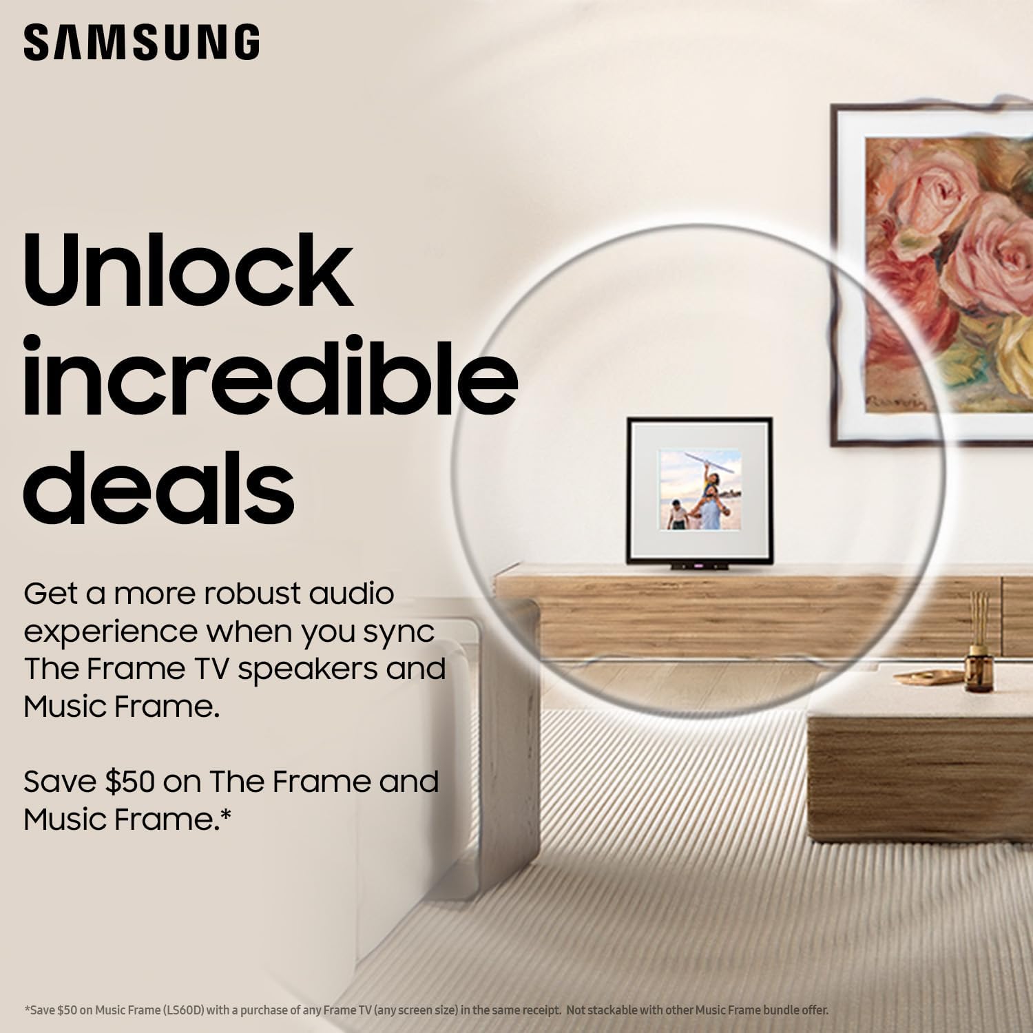 SAMSUNG 50-Inch Class QLED 4K LS03D The Frame Series Quantum HDR Smart TV w/Dolby Atmos, Art Mode, Anti-Reflection, Customizable Frame, Slim Fit Wall Mount with Alexa Built-in (QN50LS03D, 2024 Model) · v8
