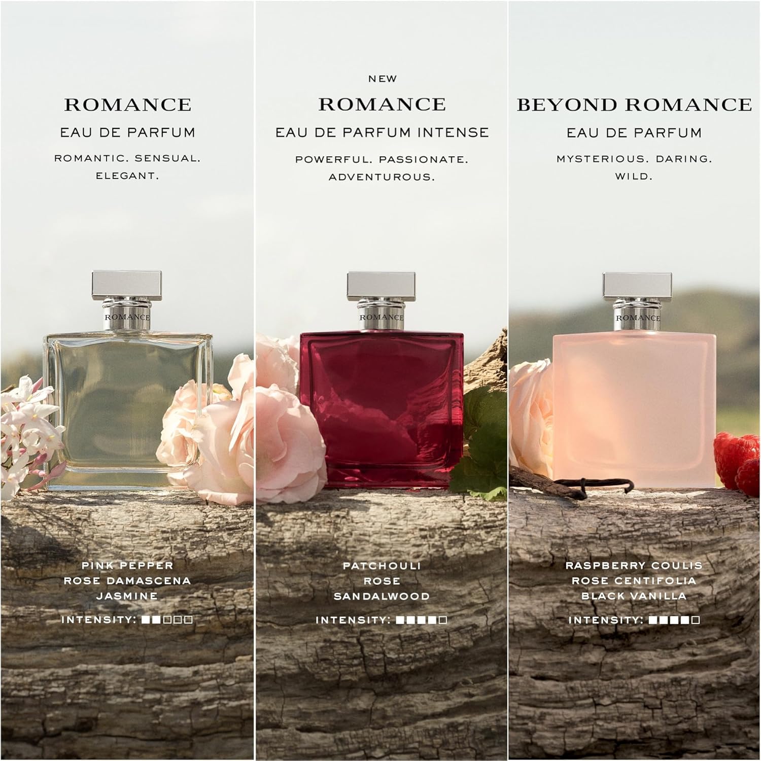 Ralph Lauren - Romance Eau de Parfum Intense - Womens Perfume Set- Floral  Woody - With Rose, Patchouli, and Sandalwood - Medium Intensity - Full Size, 3.4 Fl Oz amp; Travel Size, 0.3 Fl Oz · v2