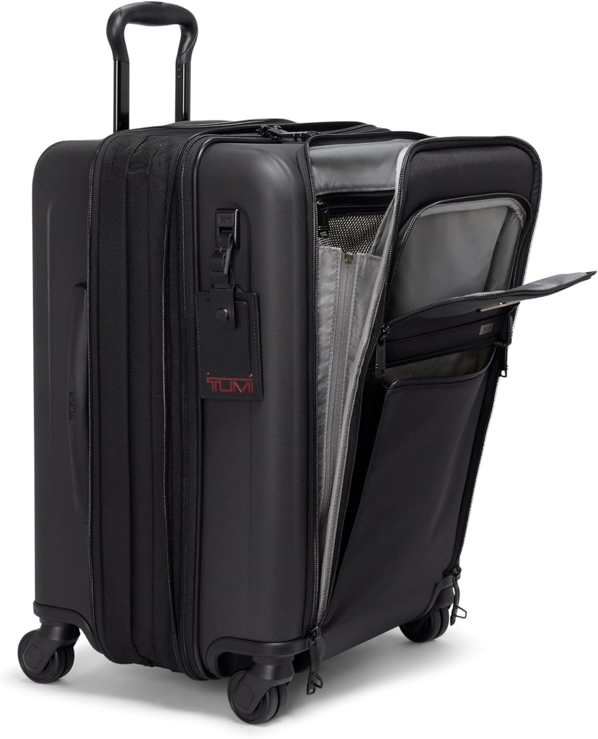 TUMI - Alpha Hybrid Continental Expandable 4 Wheeled Carry-On - Roller Bag for Extended Trips or Weekend Getaways - Carry-On Luggage with 4 Spinner Wheels - Travel Suitcase for Men Women - Black