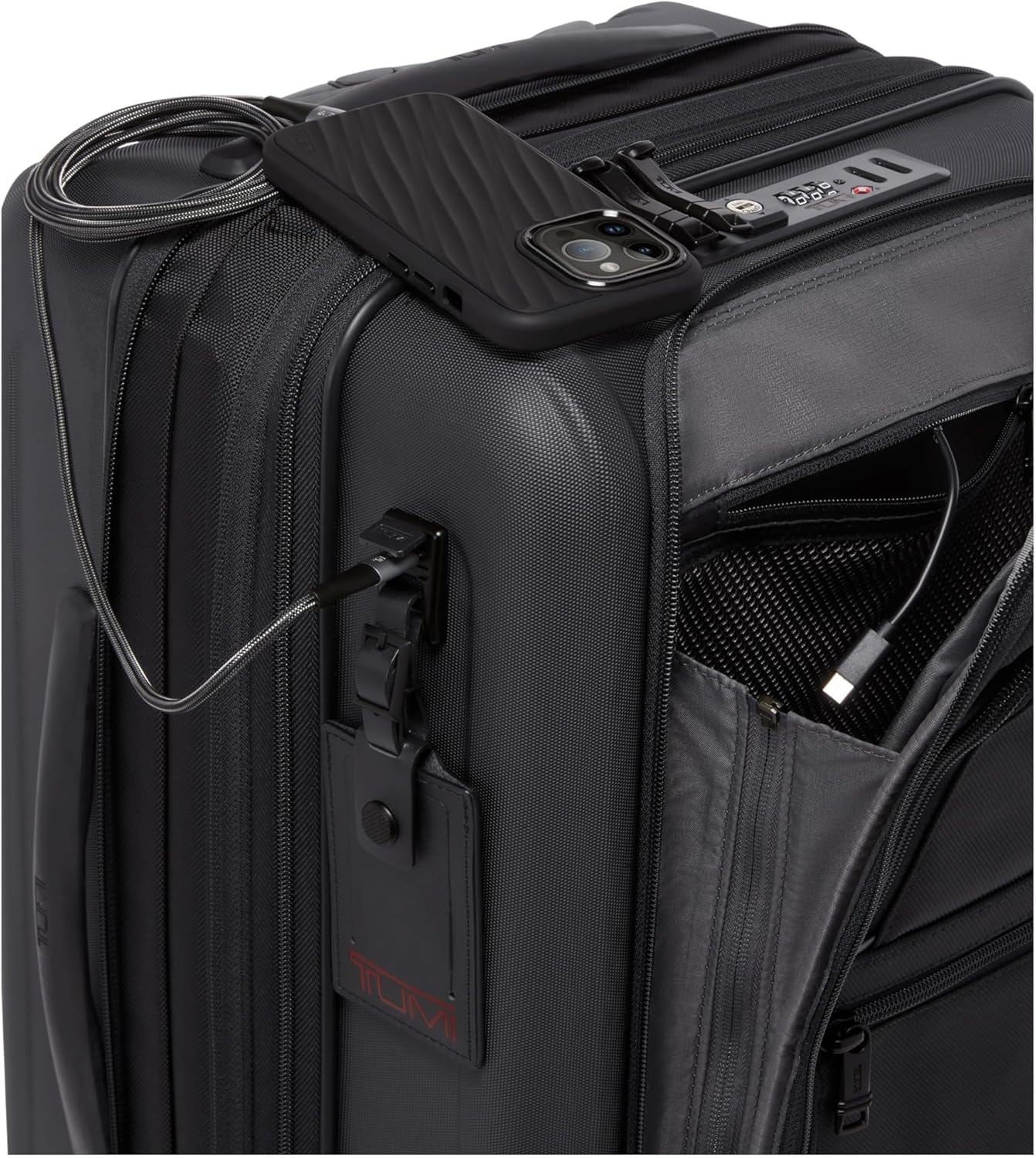 TUMI - Alpha Hybrid International Expandable 4 Wheeled Carry-On - Roller Bag for Extended Trips or International Getaways - Carry-On Luggage with 4 Spinner Wheels - Men  Women Travel Suitcase - Black