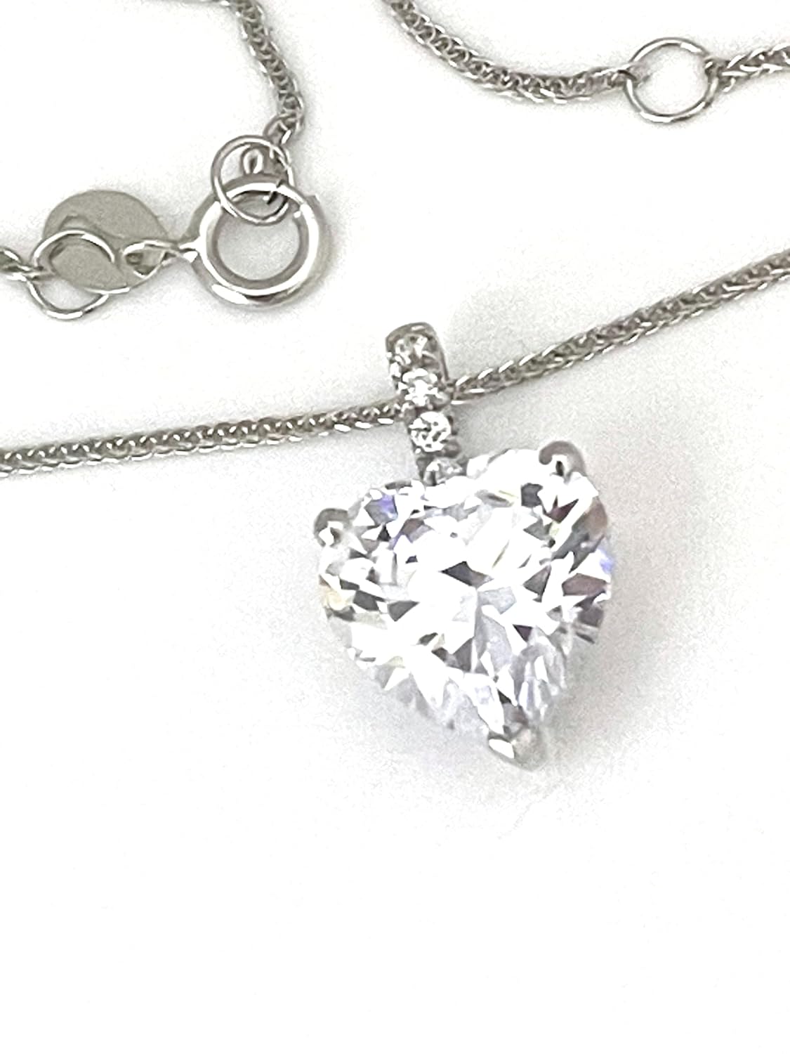 1.75 ct Designer SOLID 18K Gold Diamond Heart Pendant Necklace HANDMADE Jewellery for women Christmas Day Heart Diamond Necklace 18kt WHITE Gold Jewelry 8mm Heart Shaped Diamond Solitaire Necklace · v2