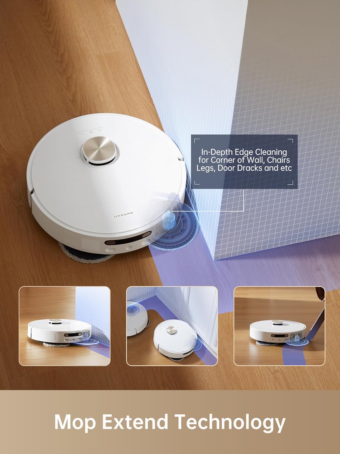 dreame L10s Pro Ultra Heat robotstofzuiger en dweilcombinatie, dweilverlenging, 7000 Pa zuigkracht, automatische robotverzorging en -onderhoud, zelfreinigend heetwaterdweil van 136 °C, vermijding van obstakels, ideaal voor haar, tapijten