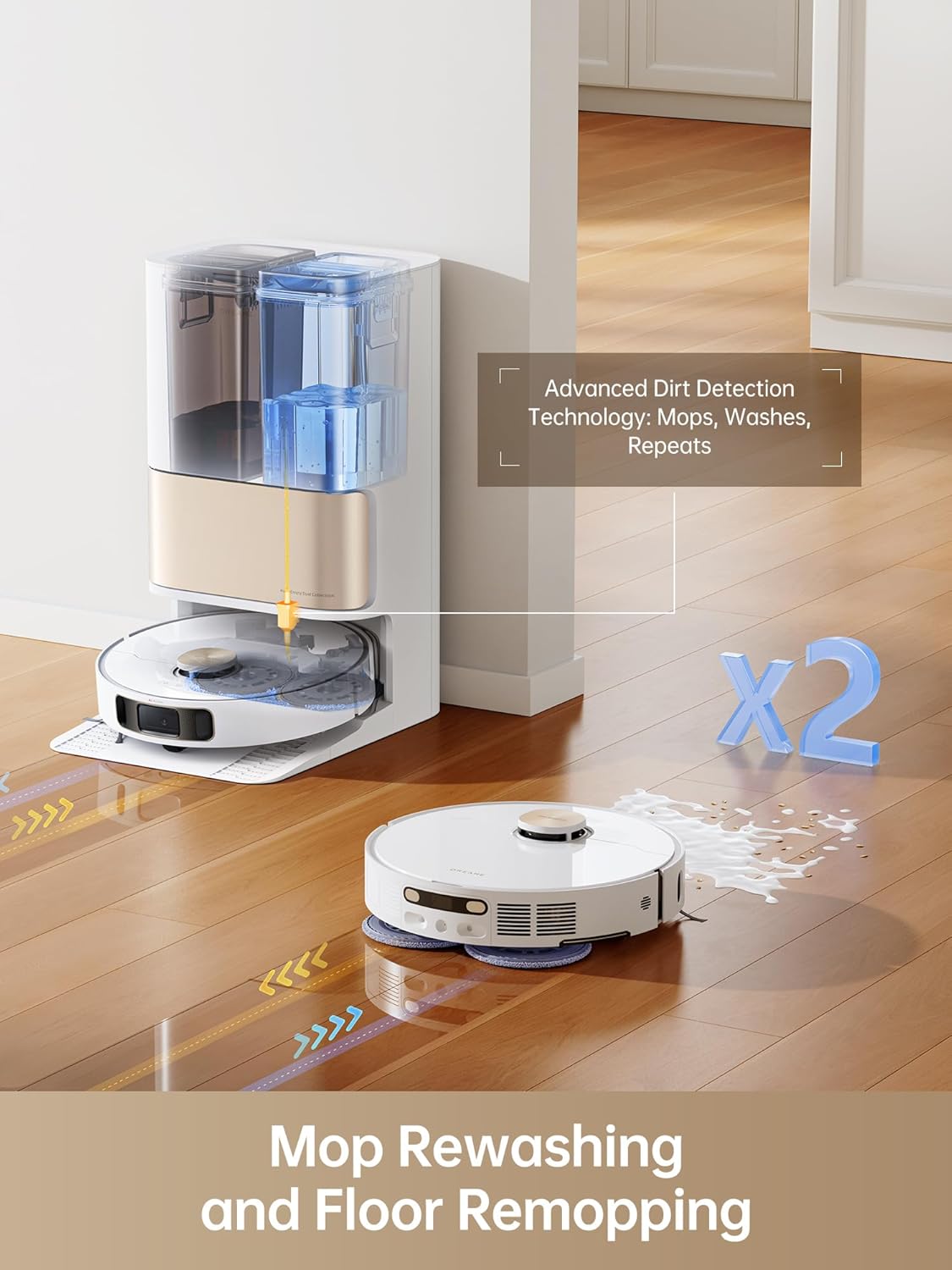 dreame L10s Pro Ultra Heat robotstofzuiger en dweilcombinatie, dweilverlenging, 7000 Pa zuigkracht, automatische robotverzorging en -onderhoud, zelfreinigend heetwaterdweil van 136 °C, vermijding van obstakels, ideaal voor haar, tapijten