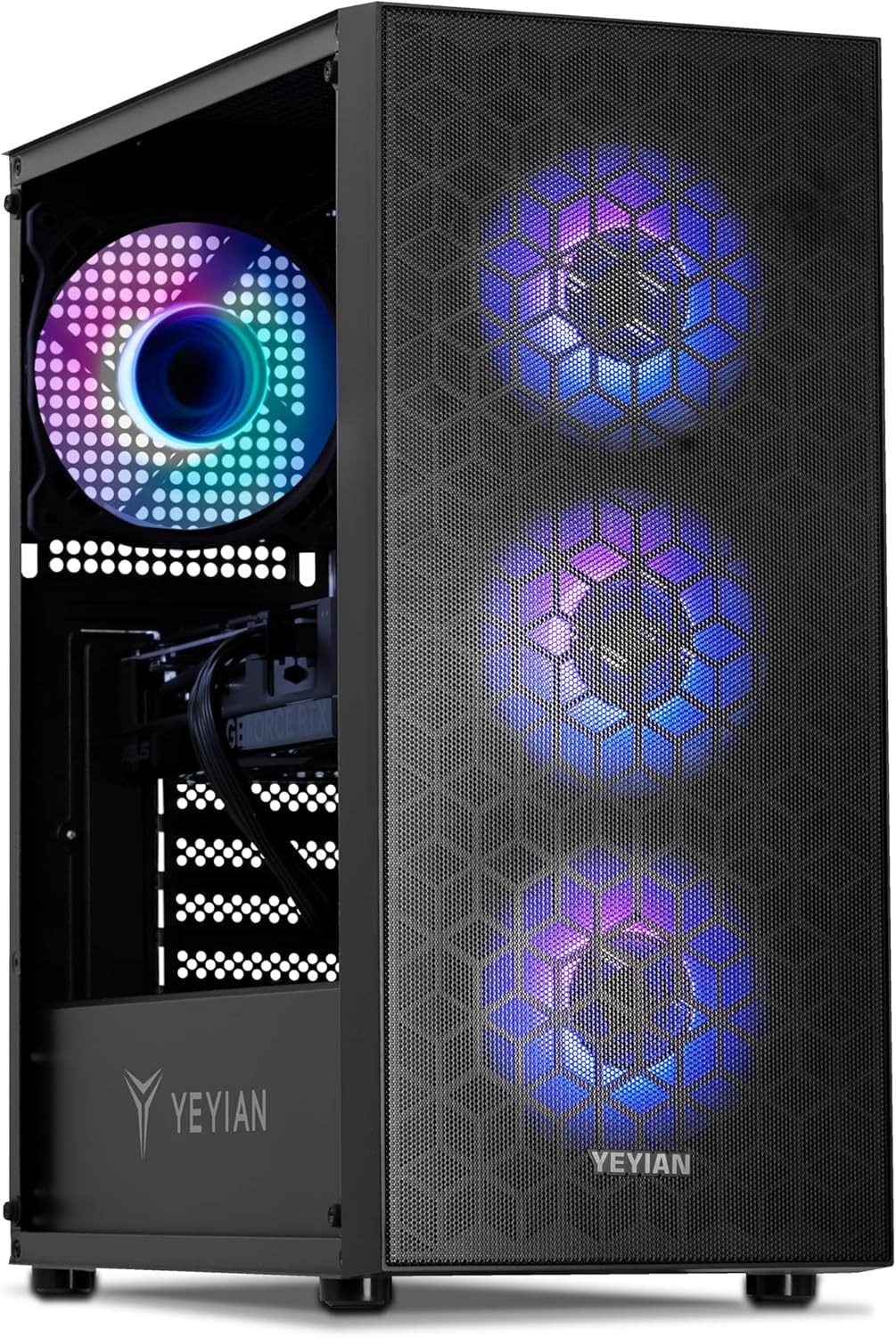 YEYIAN Gaming-PC Yumi Desktop • Intel Core i5 12400F, GeForce RTX 4060 Ti 8-GB-Desktop-Computer, 1 TB NVME-SSD, 16 GB DDR5-RAM 5600, 650-W-Gold-Netzteil, B760-Motherboard, Win 11 Home, vorgefertigter 64-Bit-Tower-PC