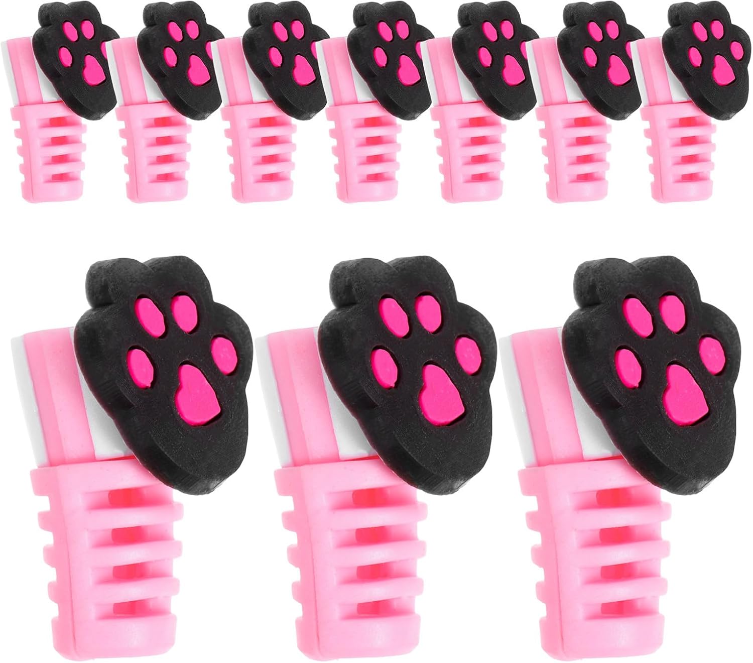 Lot de 10 protège-câbles de chargeur OSALADI en S, joli étui de chargeur, protecteur de câble portable pour embouts de câble de chargeur de téléphone, économiseur de câble bancaire, chargeur de téléphone portable, protecteur de câble USB, rose