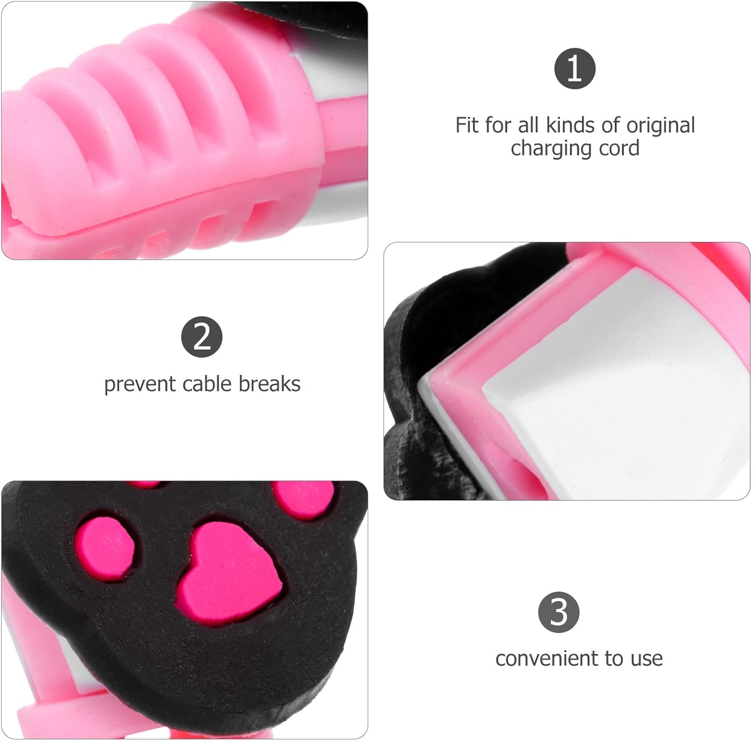 OSALADI 10 Pcs S Charger Cable Protector Cute Charger Cover Protector Mobile Cord Protector for Phone Charger Cable Ends Savers Bank Cable Saver Mobile Phone Charger USB Cable Protector Pink