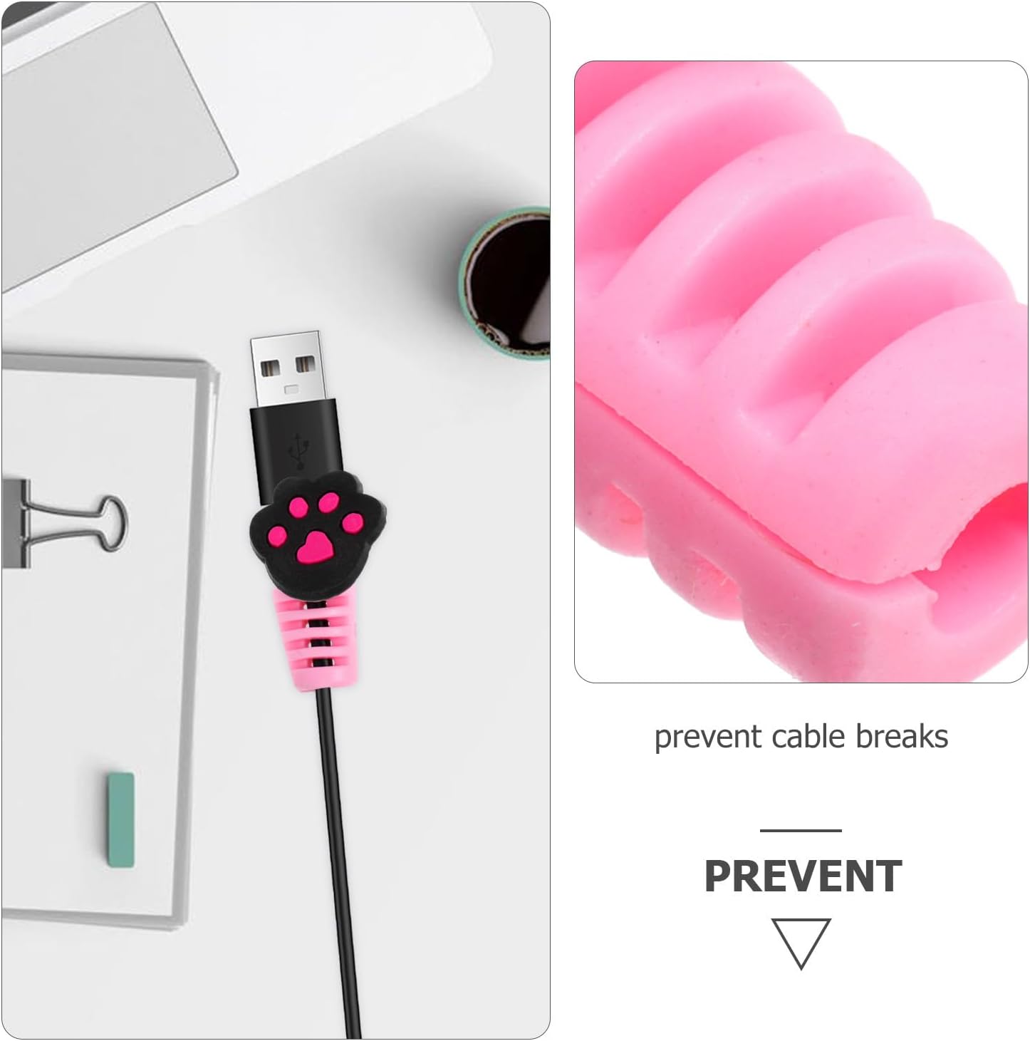 OSALADI 10 Pcs S Charger Cable Protector Cute Charger Cover Protector Mobile Cord Protector for Phone Charger Cable Ends Savers Bank Cable Saver Mobile Phone Charger USB Cable Protector Pink
