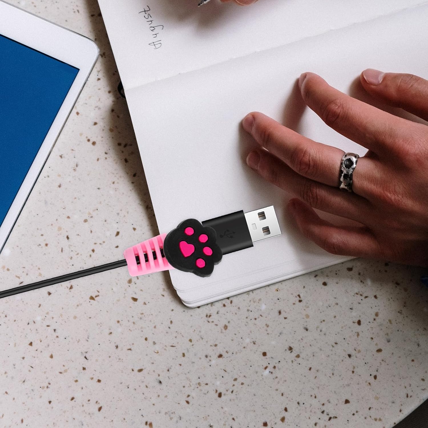OSALADI 10 Pcs S Charger Cable Protector Cute Charger Cover Protector Mobile Cord Protector for Phone Charger Cable Ends Savers Bank Cable Saver Mobile Phone Charger USB Cable Protector Pink
