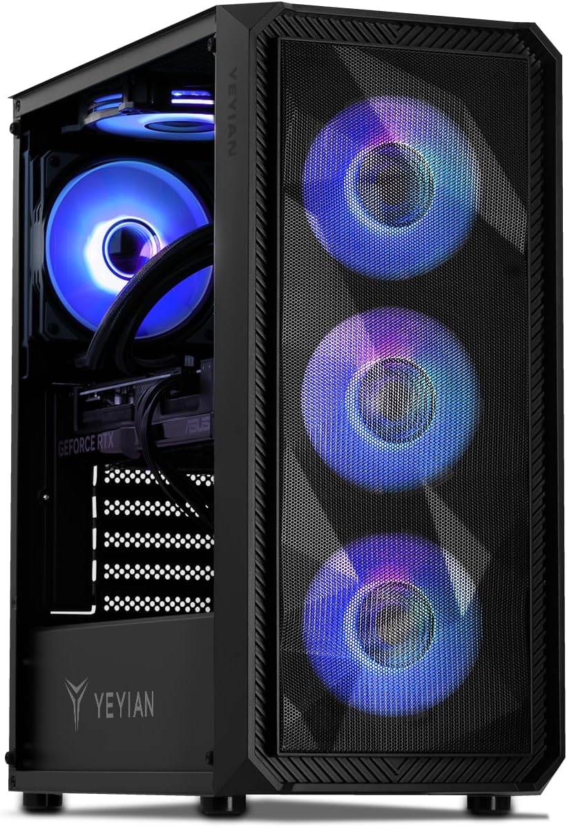 YEYIAN Tanto Gaming Desktop • Intel Core i5-14400F • 16GB DDR5 RAM 5600 • 1TB SSD • NVIDIA GeForce RTX 4070 12GB GDDR6X • 120mm AIO Cooler • Intel B760 Motherboard • Windows 11 Home · v7
