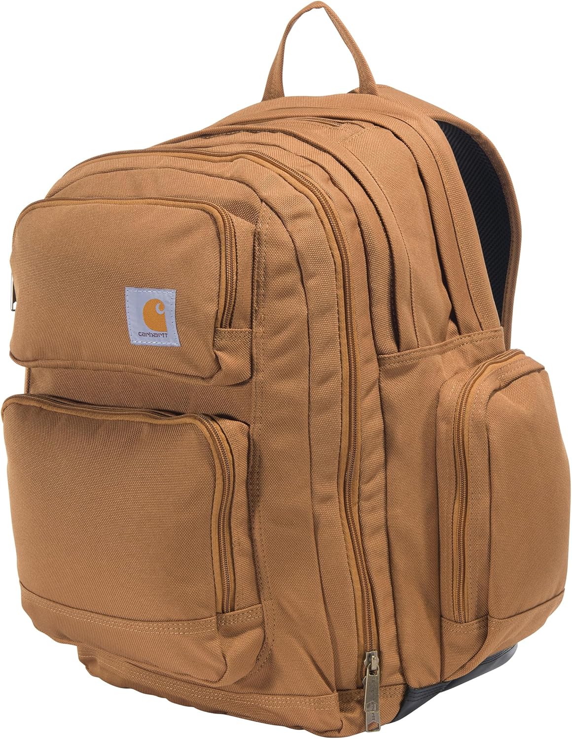 Carhartt 35-Liter-Rucksack, robuster Rucksack mit Laptophülle und abriebfester Duravax-Unterseite, mit drei Fächern für den täglichen Gebrauch, Braun, Einheitsgröße