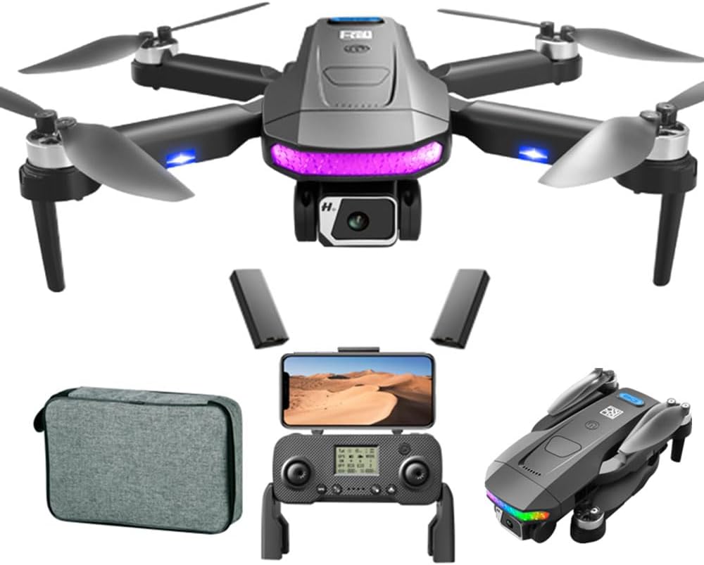 Droni GPS con fotocamera 4K per adulti principianti/bambini, tempo di volo lungo 50 minuti, trasmissione 5G, quadricottero RC FPV FPV con motori brushless, nessuna prevenzione degli ostacoli, GPS Return Home, Follow Me, include 2 batterie