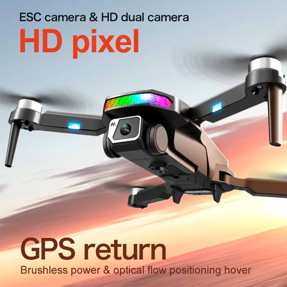 Droni GPS con fotocamera 4K per adulti principianti/bambini, tempo di volo lungo 50 minuti, trasmissione 5G, quadricottero RC FPV FPV con motori brushless, nessuna prevenzione degli ostacoli, GPS Return Home, Follow Me, include 2 batterie