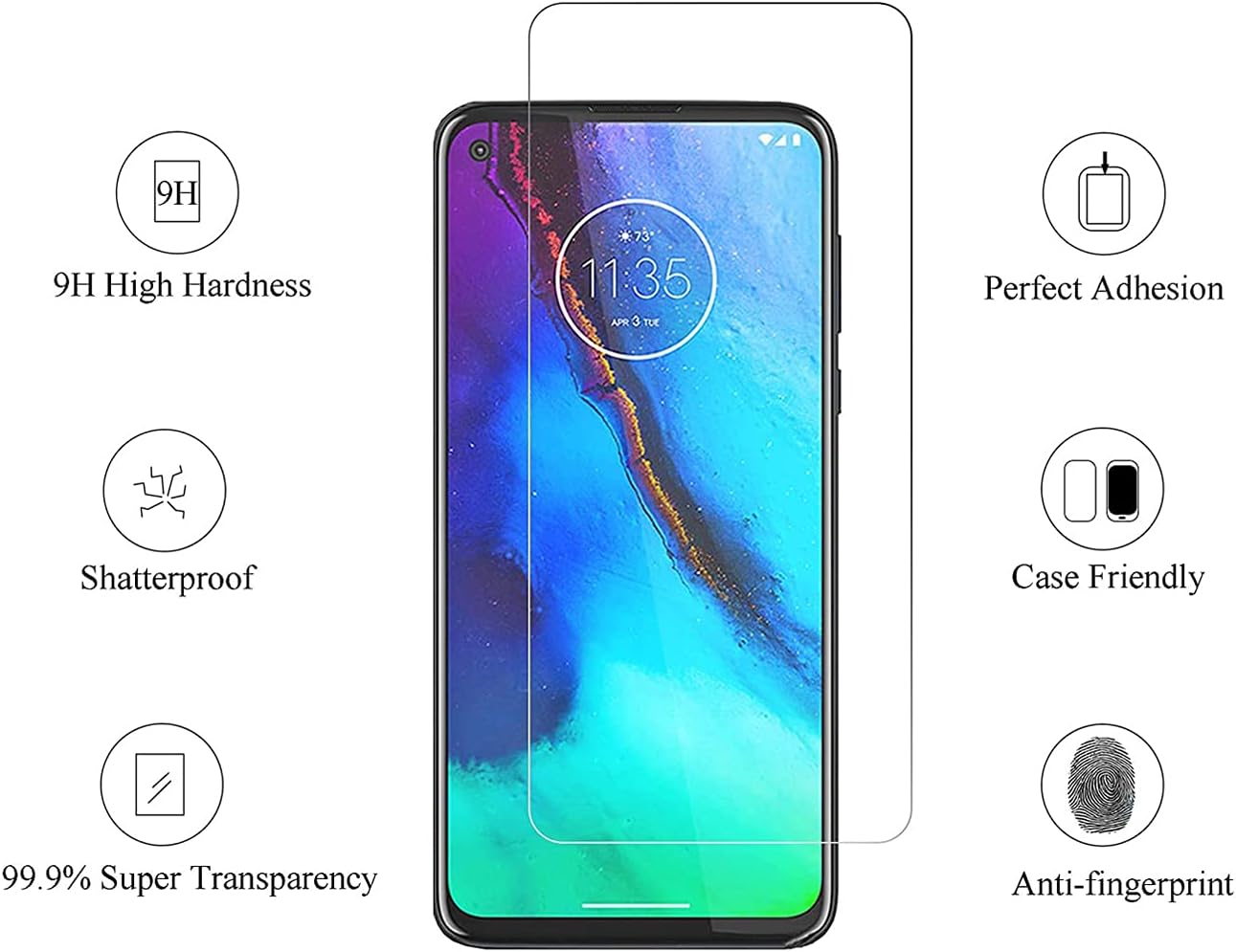 [4 Pack] Screen Protectors for BLU G73L Cell Phone, [Case Friendly] [Tempered Glass] [9H Hardness] [HD Transparency] [Anti-Scratch] [Anti-Fingerprint] Designed for BLU G73L Screen Protector