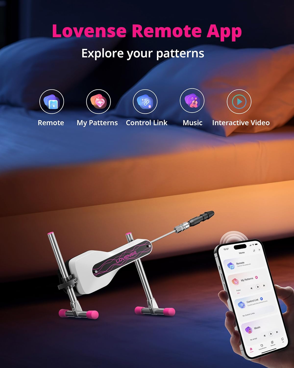 LOVENSE Mini Sex Machine, zabawki erotyczne - maszyny urządzenia z pilotem, maszyna do pchania dla kobiet do stymulacji analnej punktu G, zabawki dla dorosłych z dyskretnym opakowaniem dildo