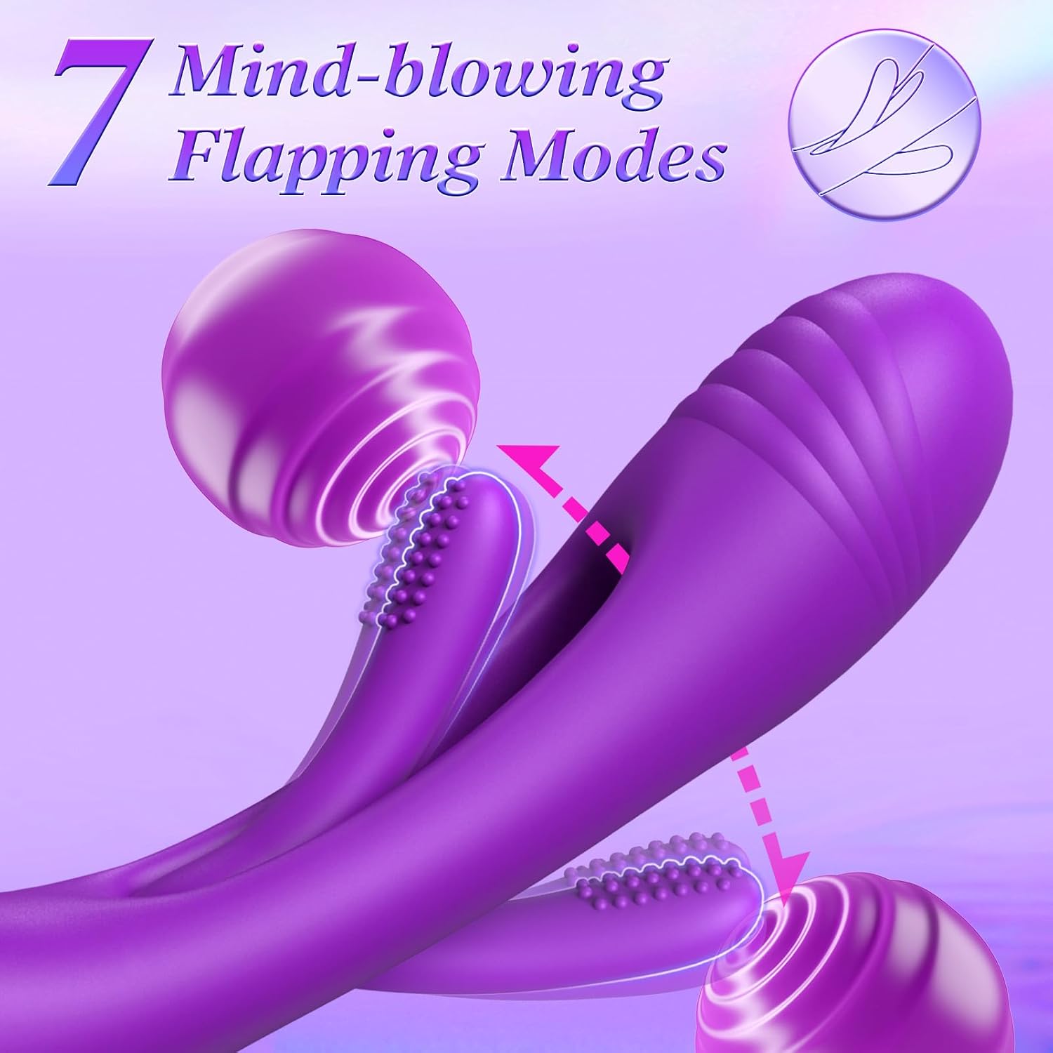 Vibrator Dildo Rabbit Sex Toys -LOVENOTE G Spot Vibrator Massager for Women Clitoral Nipple Stimulation, 3 in 1 Sex Toys with 14 Vibration  7 Tongue Licking Flapping, Adult Sex Toys, Aurieel · v6