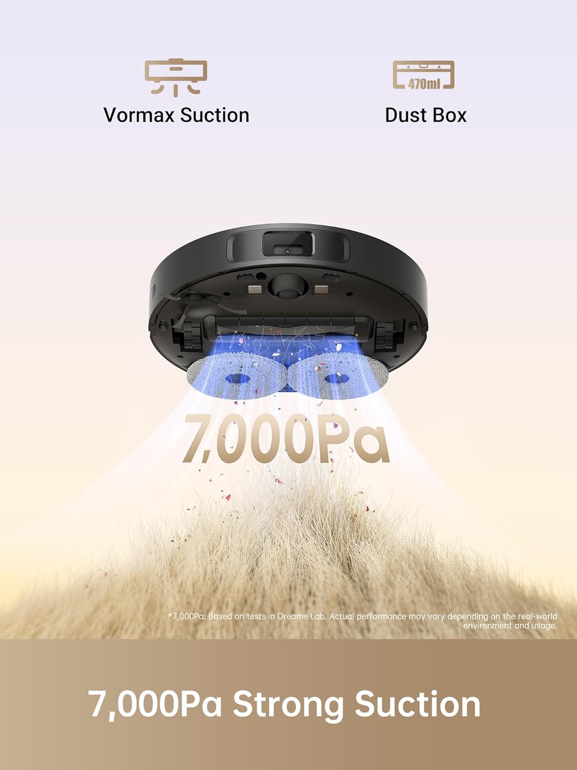 dreame L10s Pro Gen 2 로봇 진공 청소기 및 걸레 콤보, 7000Pa 흡입력, DuoScrub 걸레질, 7mm 자동 리프팅 걸레, 초음파 카펫 감지, 완전 고무 롤러 브러시, 반려동물 털, 단단한 바닥 및 카펫에 이상적