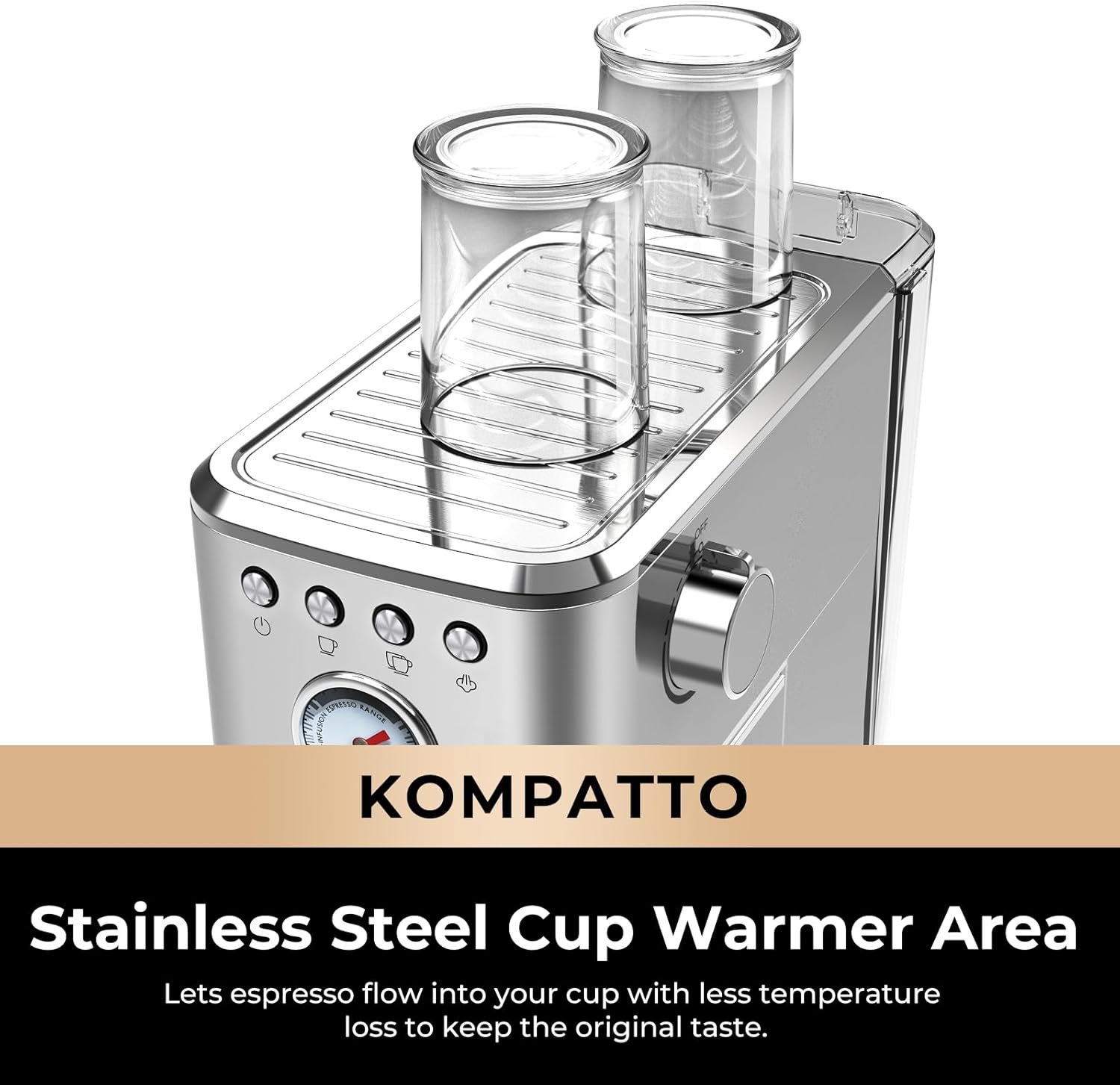 CHULUX Slim Espresso Machine with Milk Frother Steam Wand, 20 Bar Professional Pump Semi Automatic Espresso Coffee Machine for Home Cappuccino Latte Maker · v2