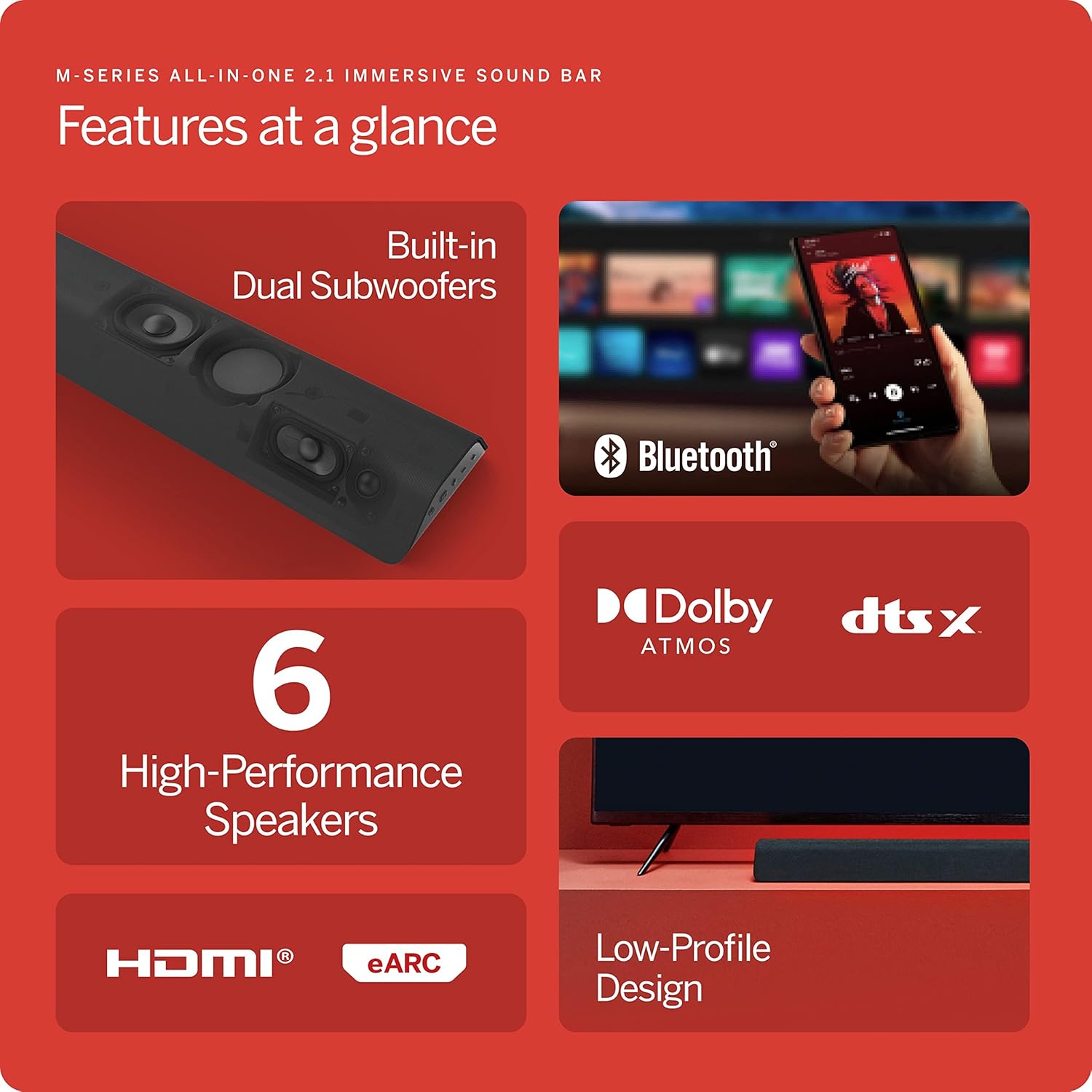 VIZIO 32 inch D-Series HD 720p Smart TV with Apple AirPlay and Chromecast Built-in  M-Series All-in-One 2.1 Immersive Sound Bar with 6 High-Performance Speakers, Dolby Atmos · v3
