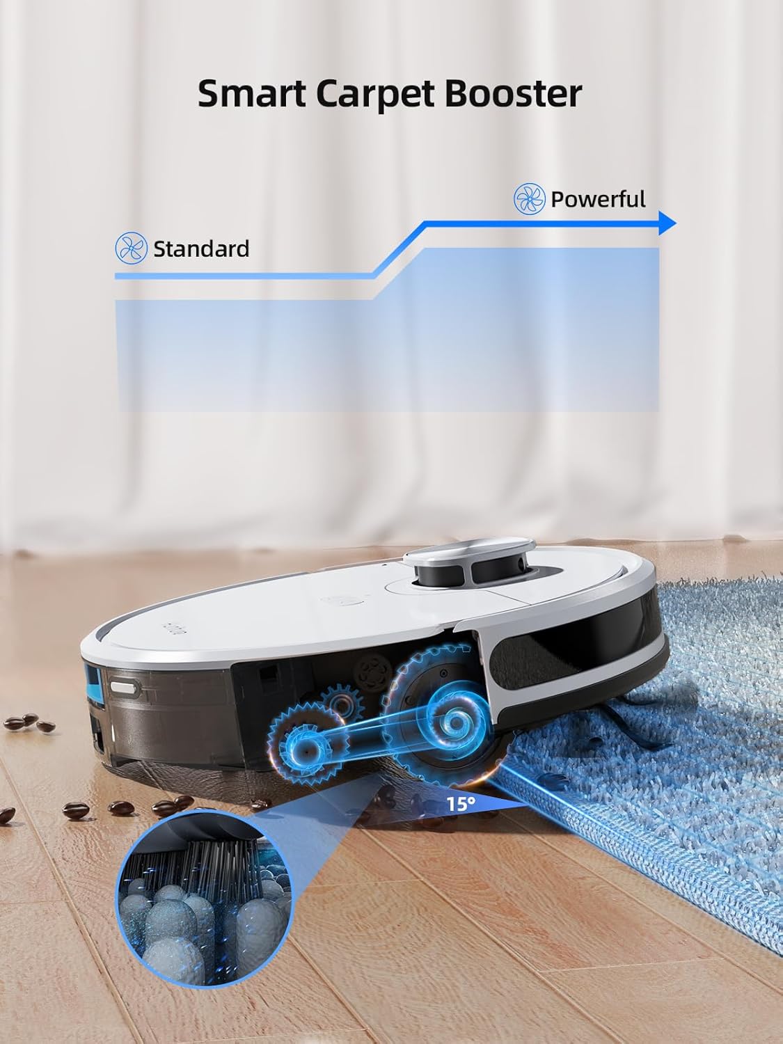 HONITURE Robot Vacuum and Mop Combo,Q6 SE Robot Vacuum Cleaner with Self-Emptying,3500pa Max Suction Laser Navigator Robotic Vacuum with Smart Mapping,180 Mins Run-Time,App Control,Ideal for Pet Hair · v3
