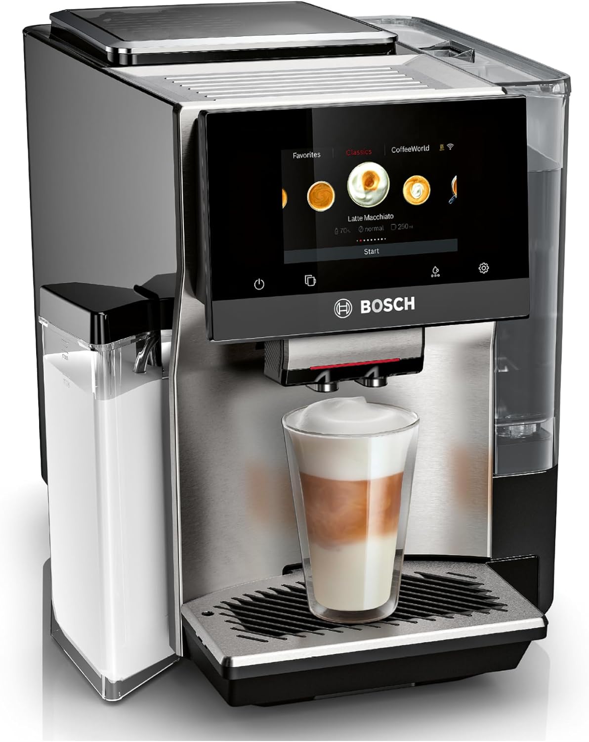 Bosch TQU60703 800 Series VeroCafe Fully Automatic Espresso Machine with Home Connect, 36 Coffee Varieties with Coffee World, Cup Warmer, Double Cup, Integrated Milk Container, in Stainless Steel · v2