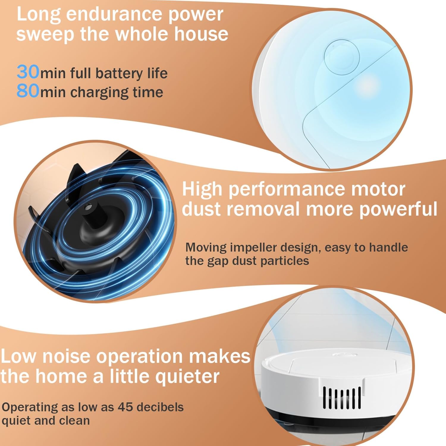 Automatic Robotic Vacuum Cleaner, 3 in 1 Robot Cleaner with Strong Suction, White Household Robot Vacuum Cleaner, Smart Sweeping Mopping Robot, Avoid Obstacles Robot Vacuum Cleaner · v2