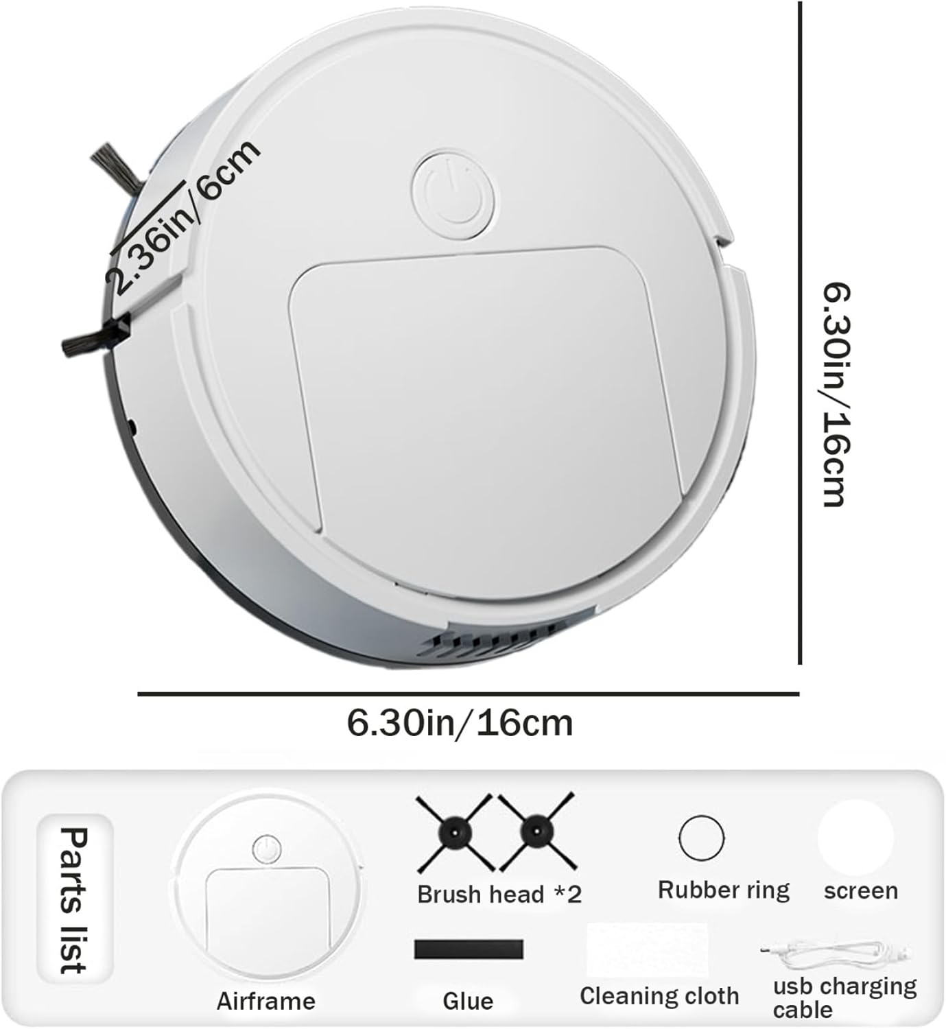Automatic Robotic Vacuum Cleaner, 3 in 1 Robot Cleaner with Strong Suction, White Household Robot Vacuum Cleaner, Smart Sweeping Mopping Robot, Avoid Obstacles Robot Vacuum Cleaner · v2