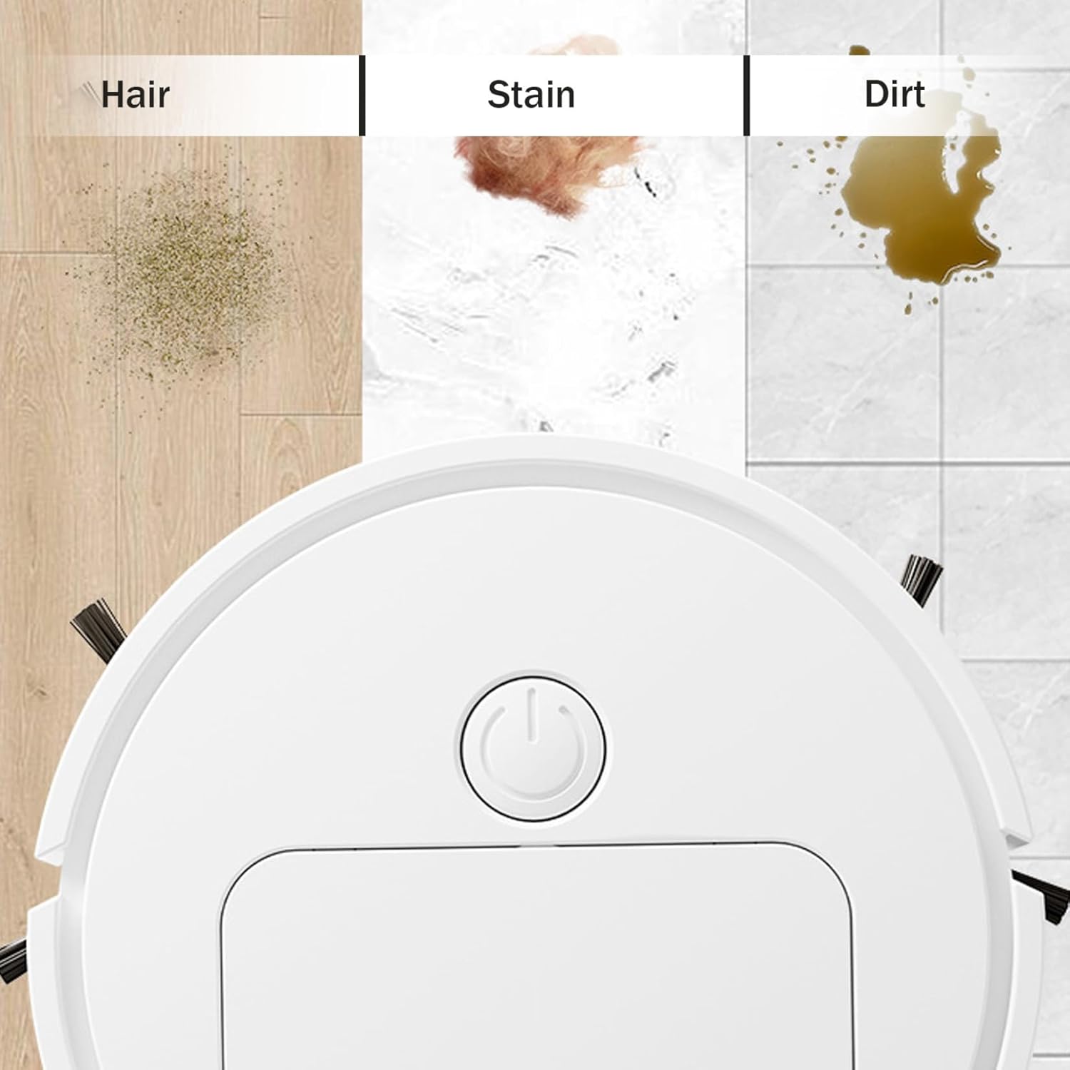 Automatic Robotic Vacuum Cleaner, 3 in 1 Robot Cleaner with Strong Suction, White Household Robot Vacuum Cleaner, Smart Sweeping Mopping Robot, Avoid Obstacles Robot Vacuum Cleaner · v2