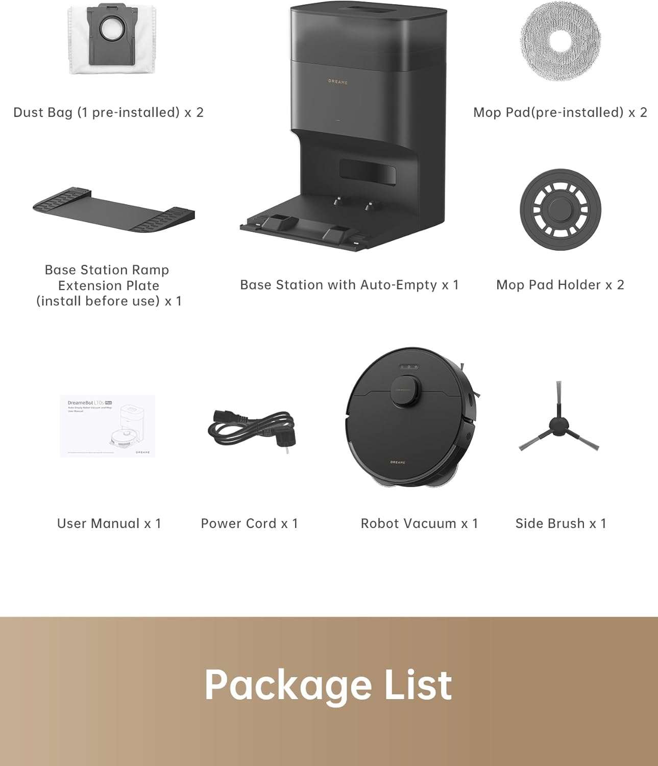 dreame L10s Plus Self-Empty Robot Vacuum and Mop Combo, Hands-Free up to 90-Days of Dust, 7000Pa Suction, DuoScrub Mopping, 7mm Auto Lifting Mop, Auto-Empty Ideal for Pet Hair, Hard Floor and Carpet · v2