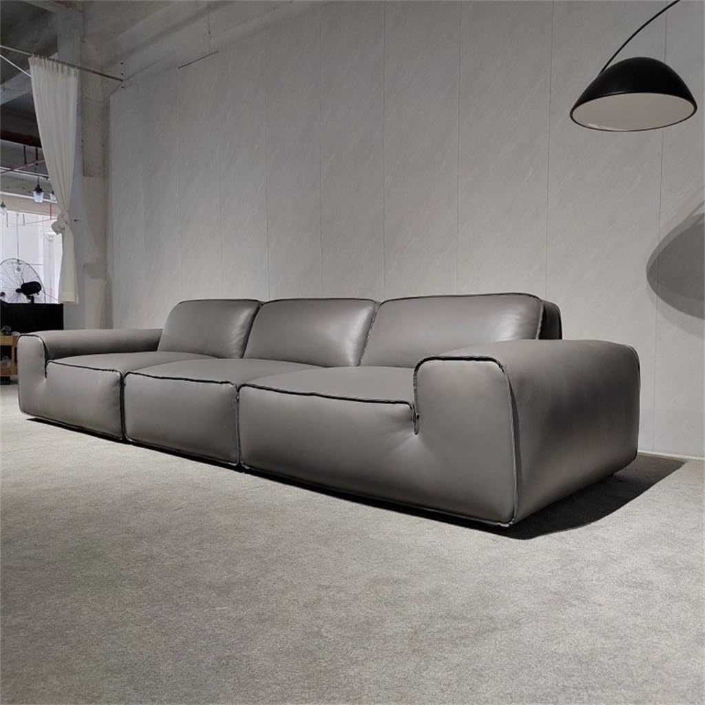 Wood Skeleton Straight Bar Sofa Full Grain Italian Down Living Room Sofa (Color : D, Size : 380 * 118 * 80CM) · v2