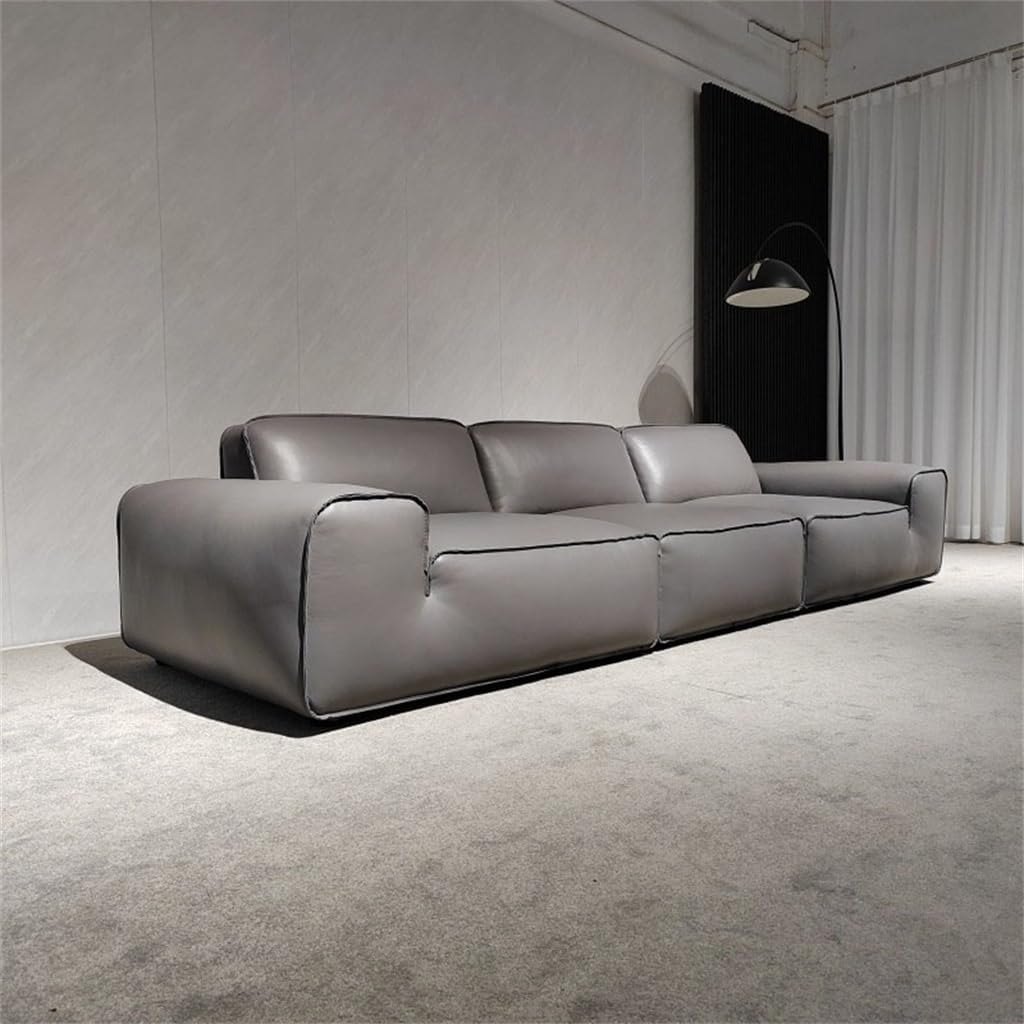 Wood Skeleton Straight Bar Sofa Full Grain Italian Down Living Room Sofa (Color : D, Size : 380 * 118 * 80CM) · v2