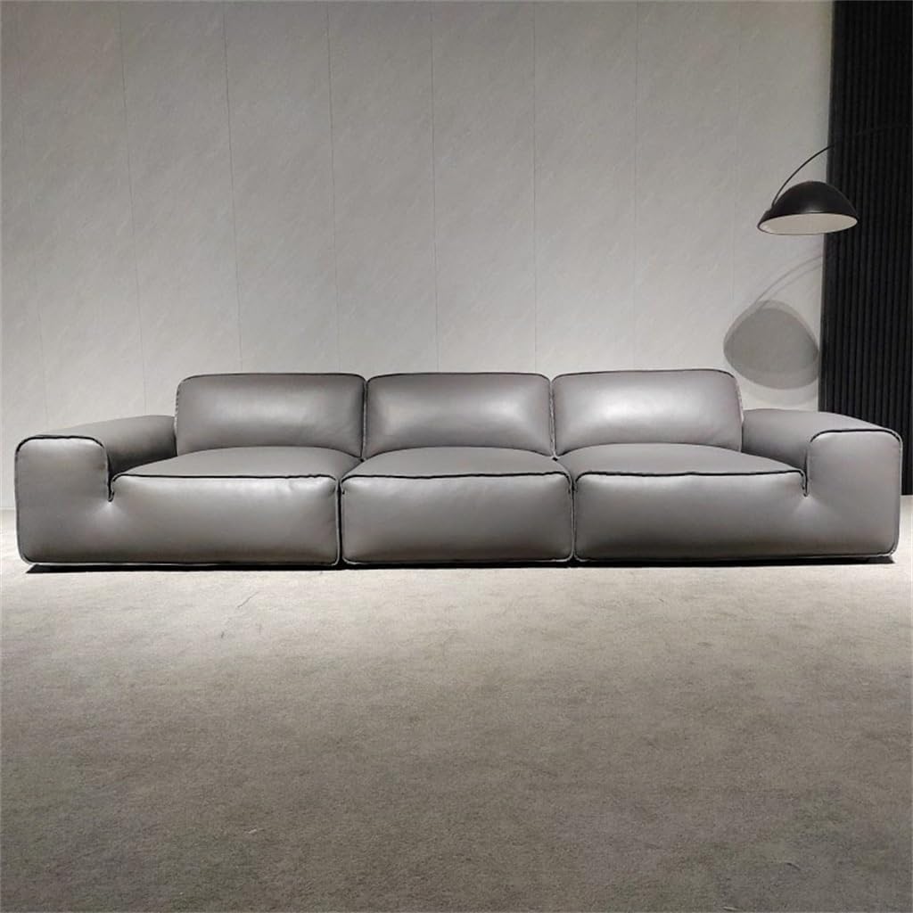 Wood Skeleton Straight Bar Sofa Full Grain Italian Down Living Room Sofa (Color : D, Size : 380 * 118 * 80CM) · v2
