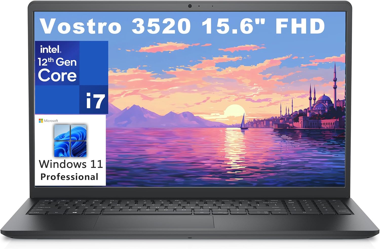 Dell Vostro 3000 Series 3520 15.6 FHD Business Laptop Computer, 12th Gen Intel 10-Cores i7-1255U, 32GB DDR4 RAM, 1TB PCIe SSD, 802.11ac WiFi, Bluetooth, Webcan, Carbon Black, Windows 11 Pro · v4