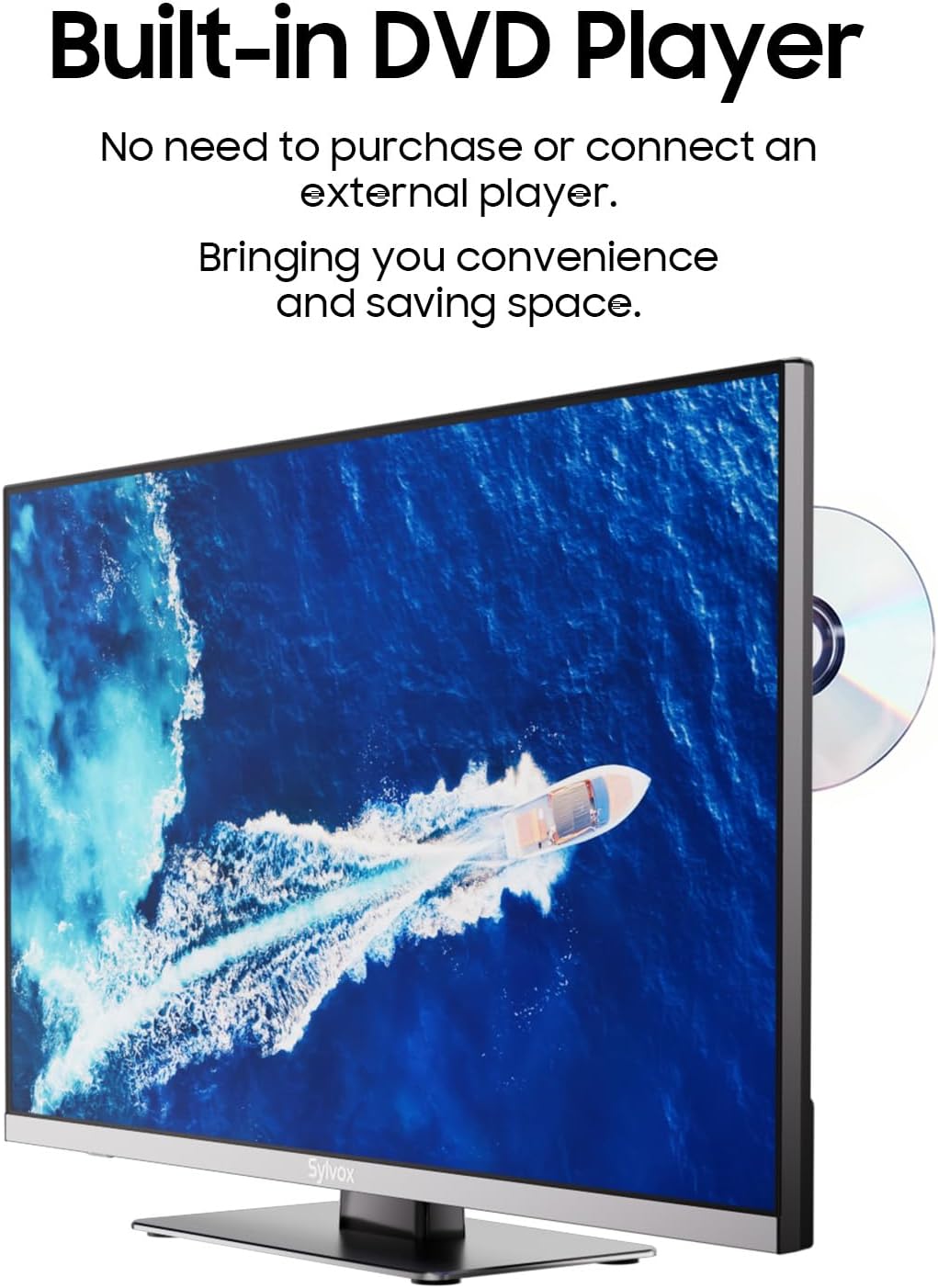 SYLVOX 12 Volt TV, 22 Smart TV with DVD Player Built in, 1080P Android TV with Google Play, ATSC NTSC WiFi Bluetooth HDMI USB, AC/DC Powered, 12V TV for RV Camper Boat Coastal Home (Marine Series) · v6