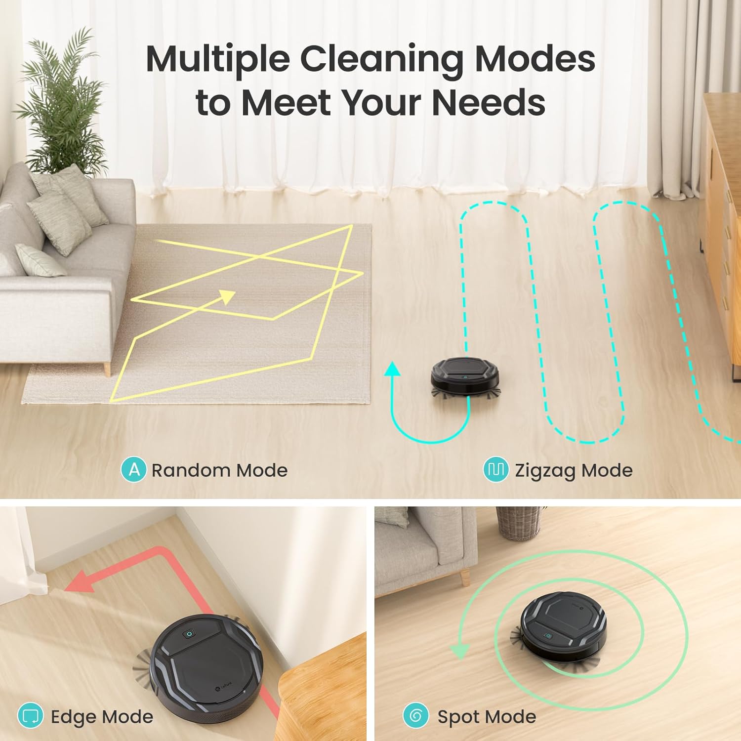 Aspirateur robot Lefant M210Pro, aspiration puissante, 120 minutes de fonctionnement, connecté au Wi-Fi, nettoyage programmé, compatible avec Alexa, aspirateur robotique fin et autochargeur pour la maison, poils d'animaux, sols durs