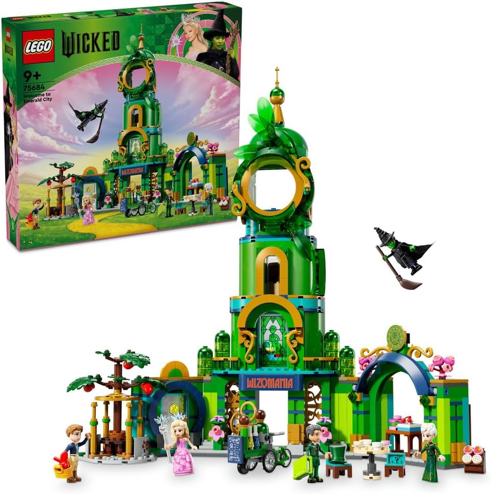 LEGO Wicked Welcome to Emerald City, Collectible Game for Girls and Children from 9 Years with Tower Toy to Build and 5 Movie Characters including Glinda and Elphaba, Gift Idea 75684 · v3
