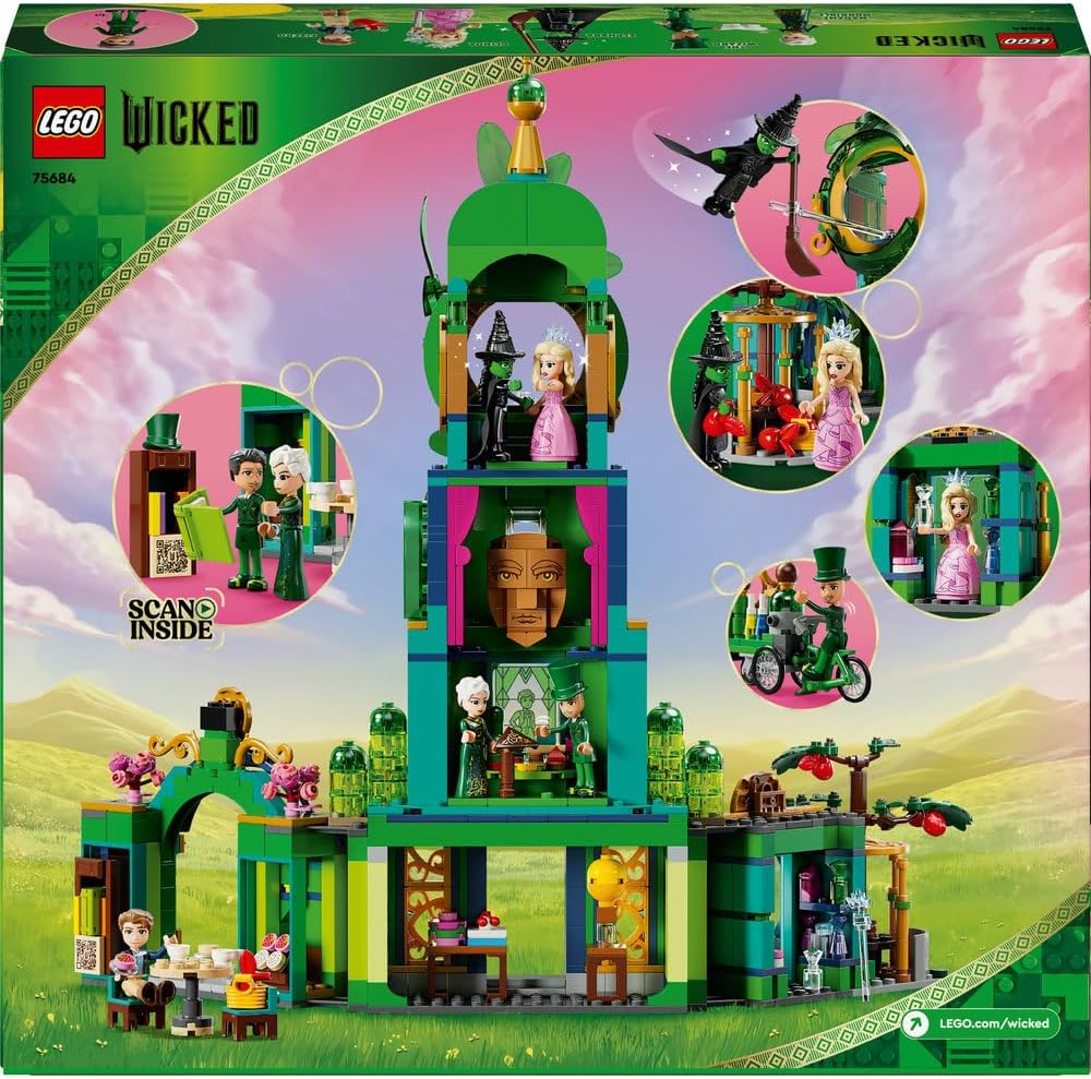LEGO Wicked Welcome to Emerald City, Collectible Game for Girls and Children from 9 Years with Tower Toy to Build and 5 Movie Characters including Glinda and Elphaba, Gift Idea 75684 · v3