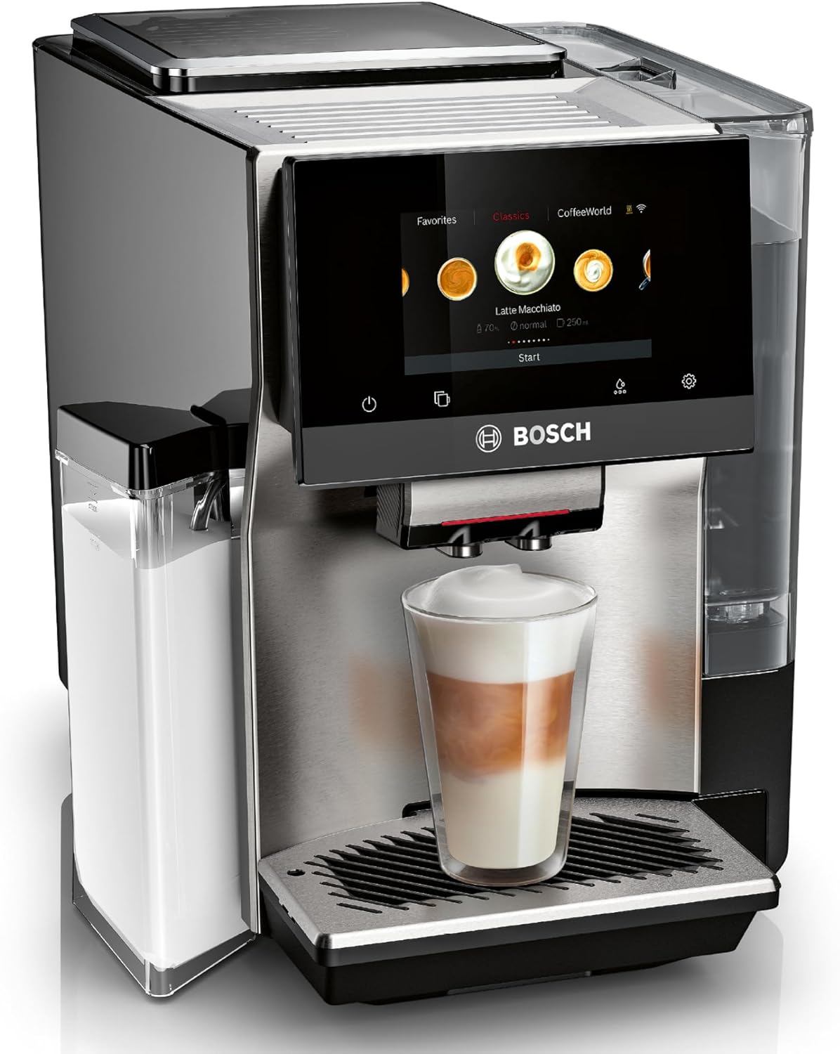 Bosch TQU60307 800 Series VeroCafe Fully Automatic Espresso Machine with Home Connect, 36 Coffee Varieties with Coffee World, Double Cup, Integrated Milk Container, in Silver · v2