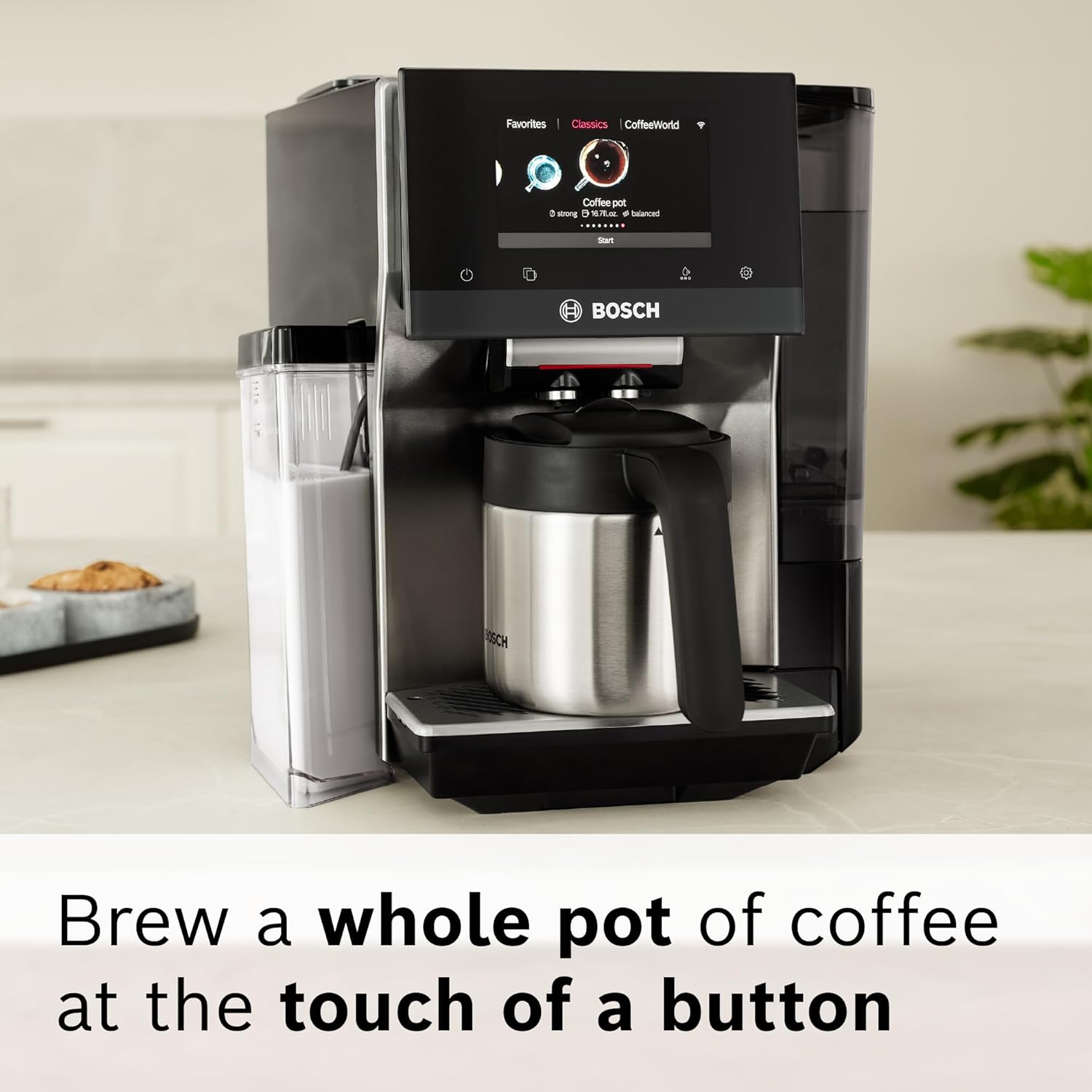 Bosch TQU60307 800 Series VeroCafe Fully Automatic Espresso Machine with Home Connect, 36 Coffee Varieties with Coffee World, Double Cup, Integrated Milk Container, in Silver · v2